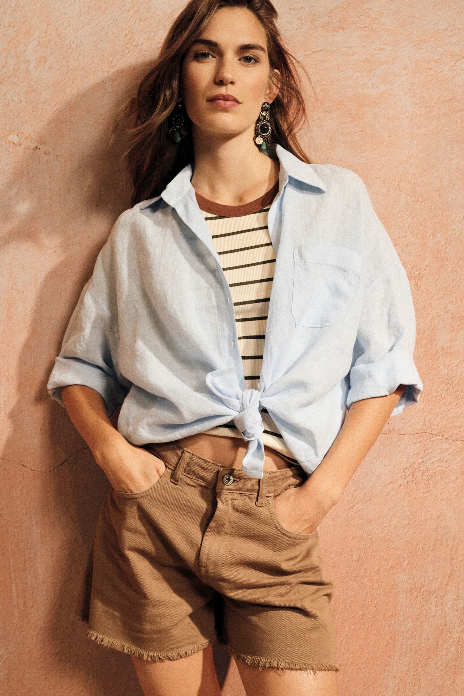Camicia Ampia Con Maniche 3/4 E Taschino Dixie