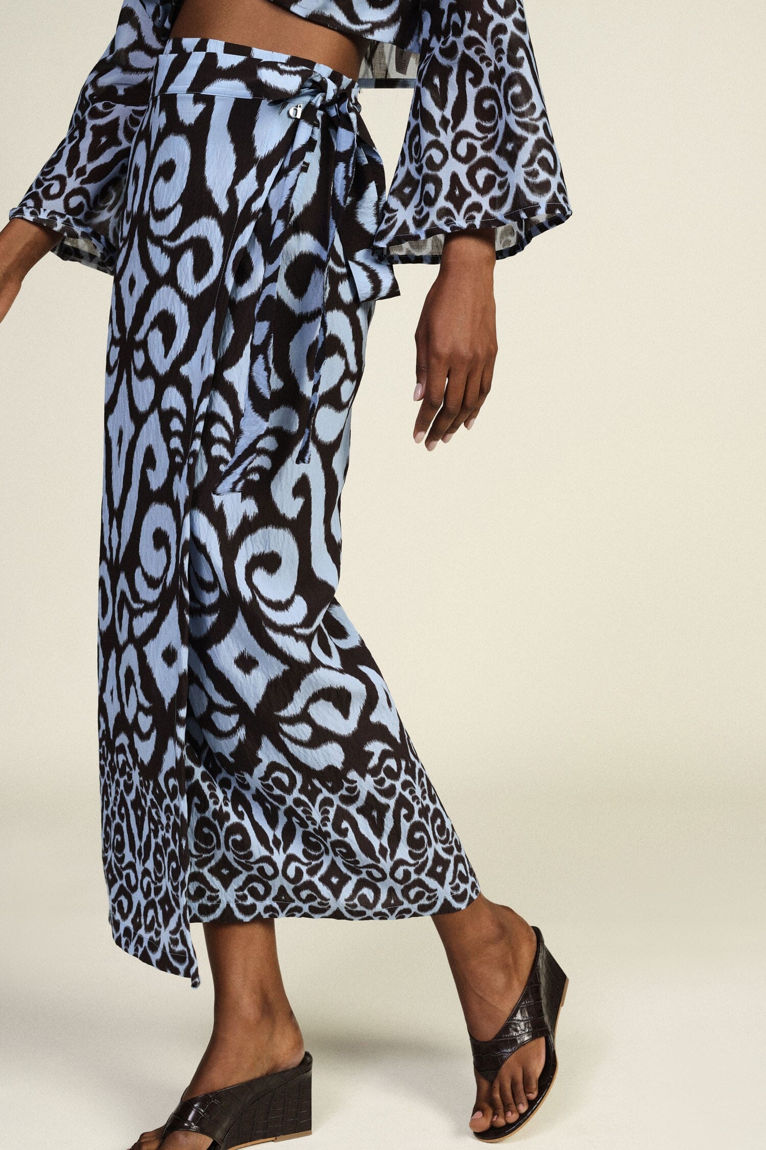 Abstract Fantasy Midi Skirt With Dixie Sash