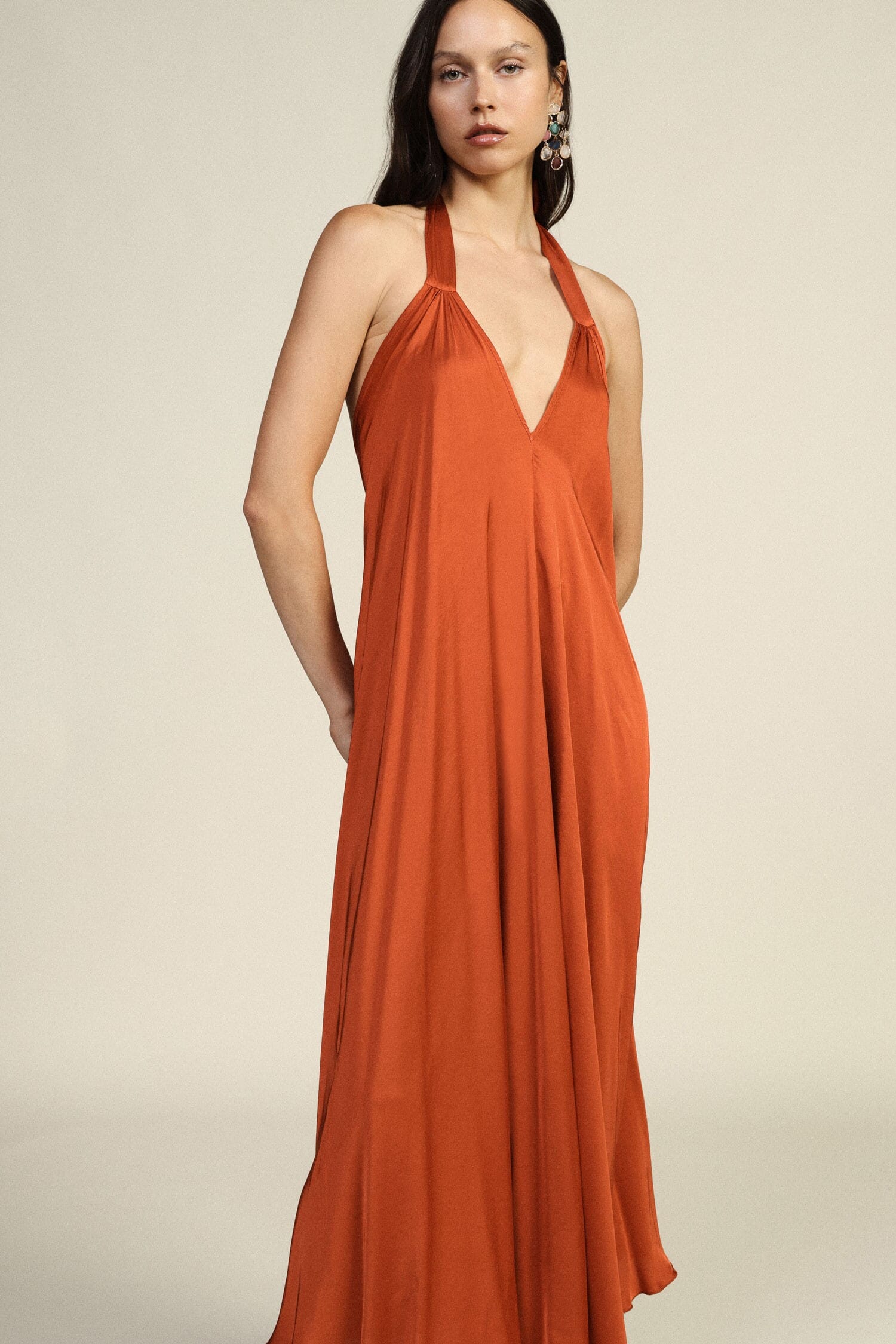 AllX1aamerican Long Dress with AllX1aamerican Neckline Dixie