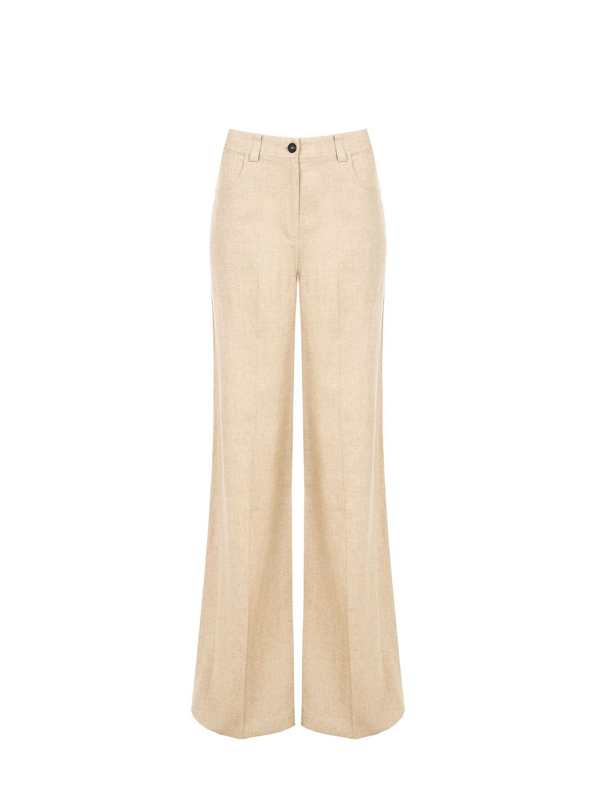 Pantaloni Palazzo In Misto Lino E Viscosa Rinascimento