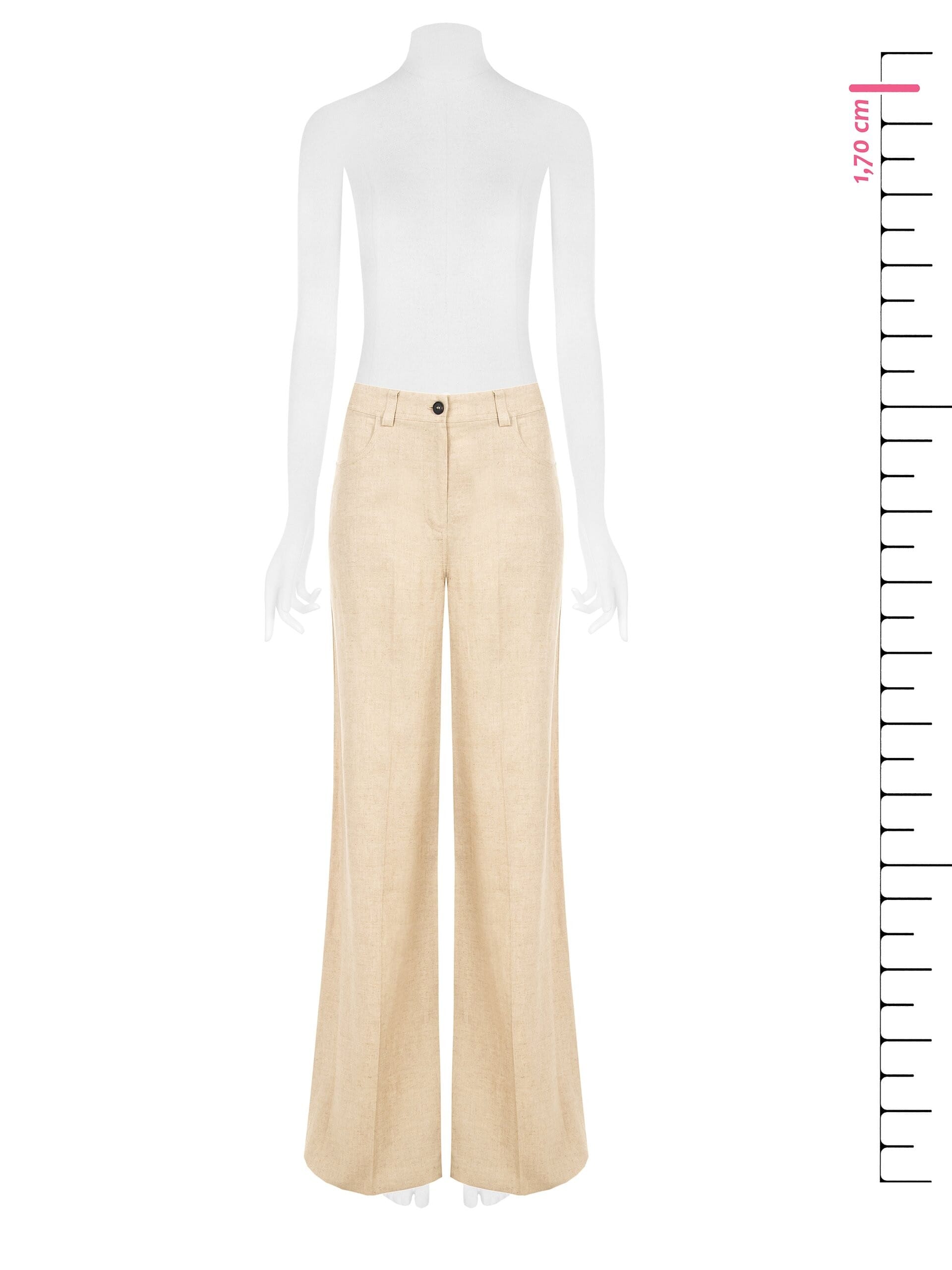 Pantaloni Palazzo In Misto Lino E Viscosa Rinascimento