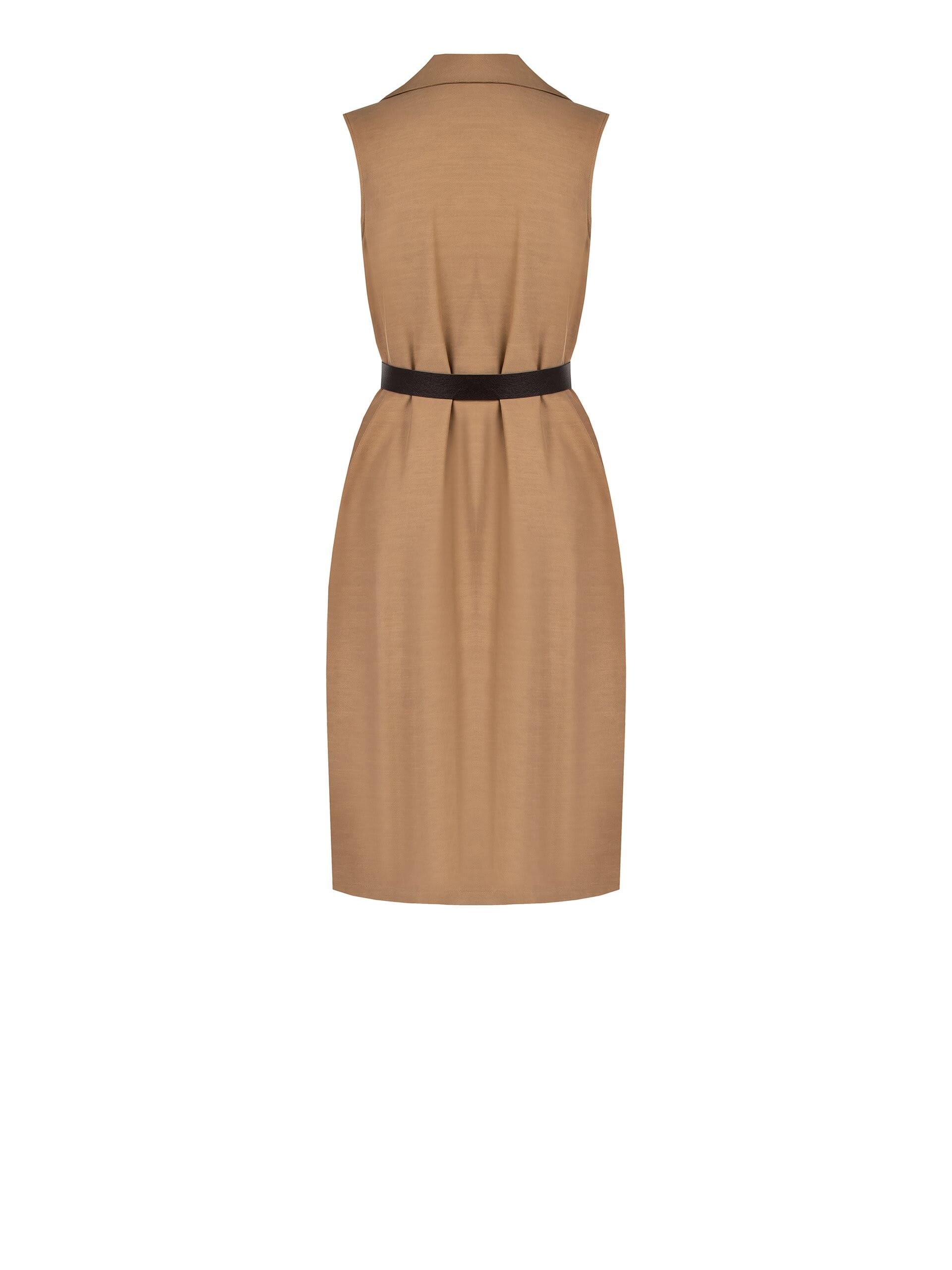 Straight-cut dress in a lyocell and cotton blend with a matching faux leather belt by Rinascimento