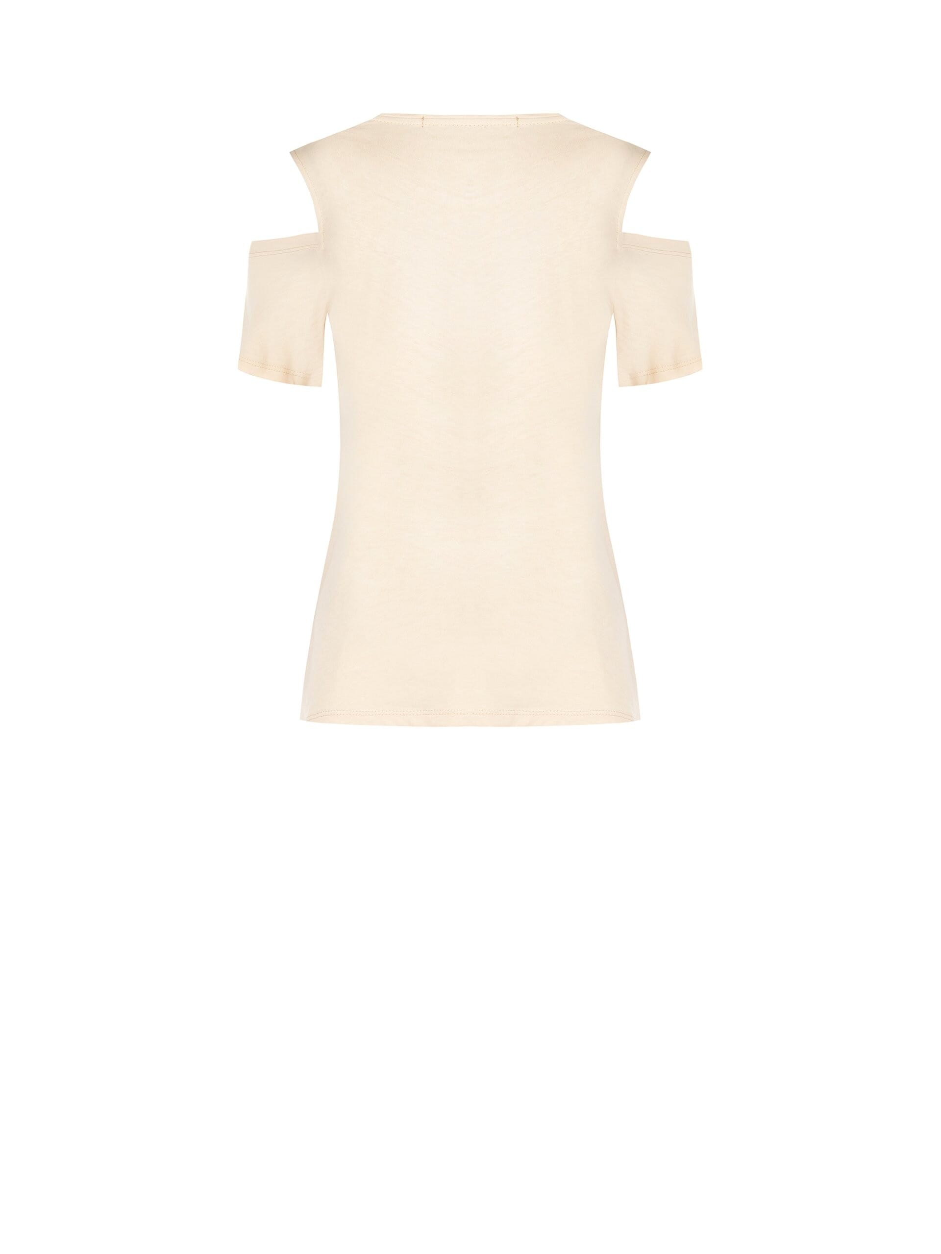 T-shirt coupe classique en coton avec découpe sur les épaules « Rinascimento »
