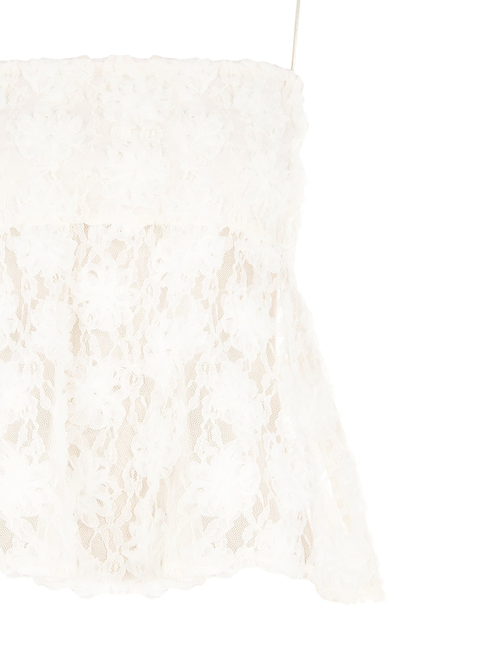 Top Peplo Ricoperto Di Rose In Tulle In Rilievo Rinascimento