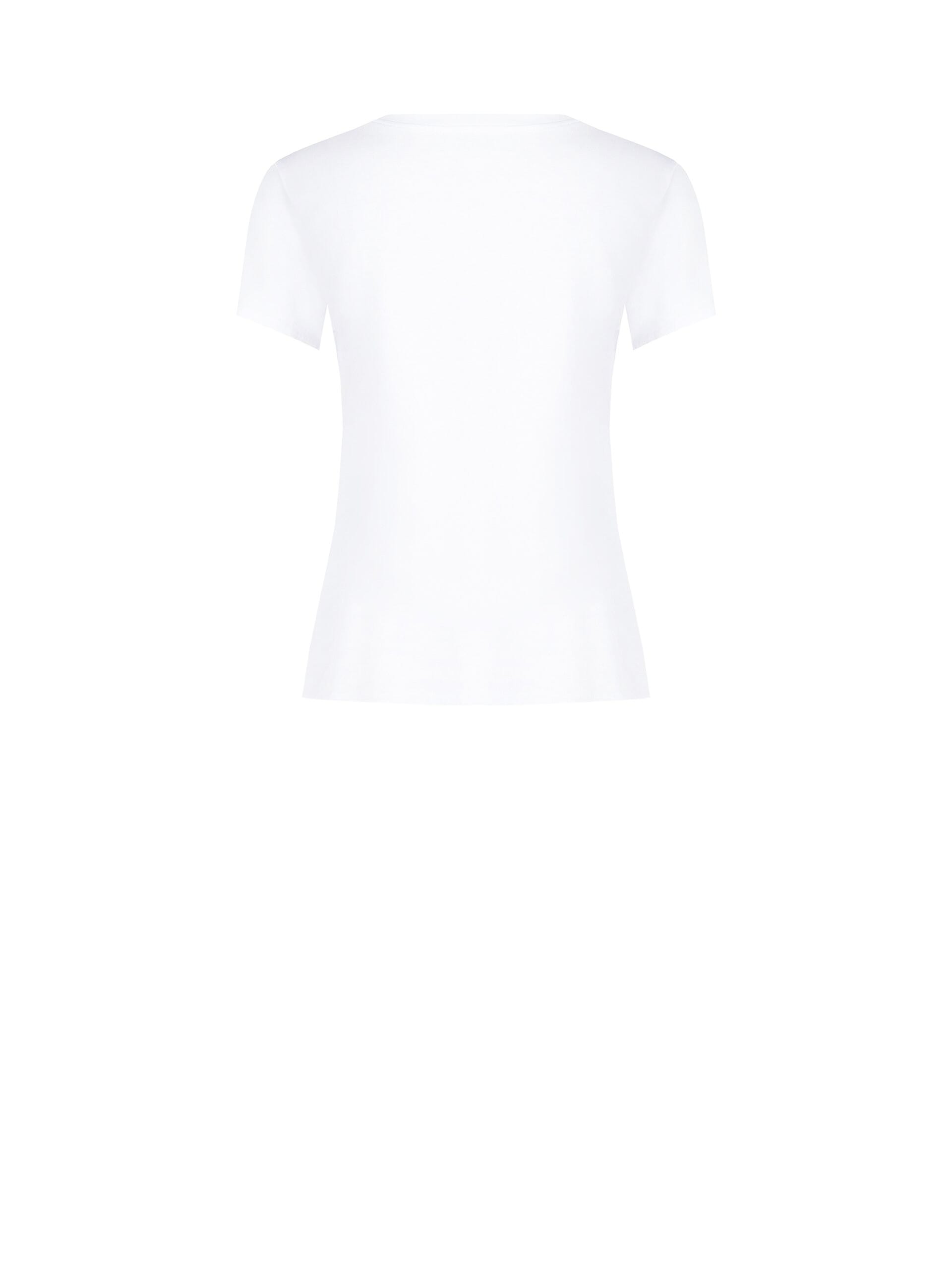 T-shirt coupe classique en coton mélangé, imprimé pour femme, avec strass « Rinascimento »