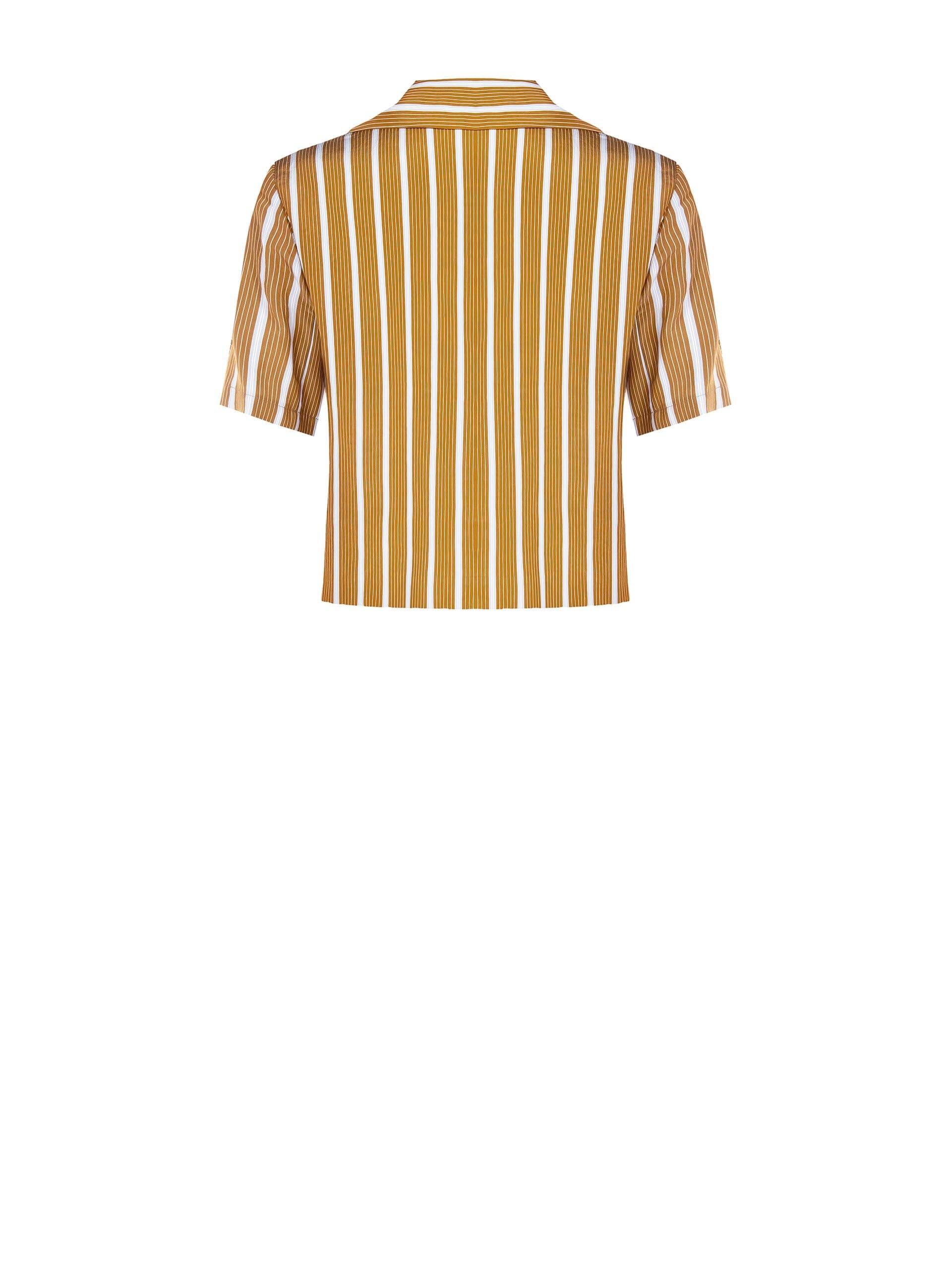 Camicia Corta A Righe In Misto Viscosa Con Revers Rinascimento