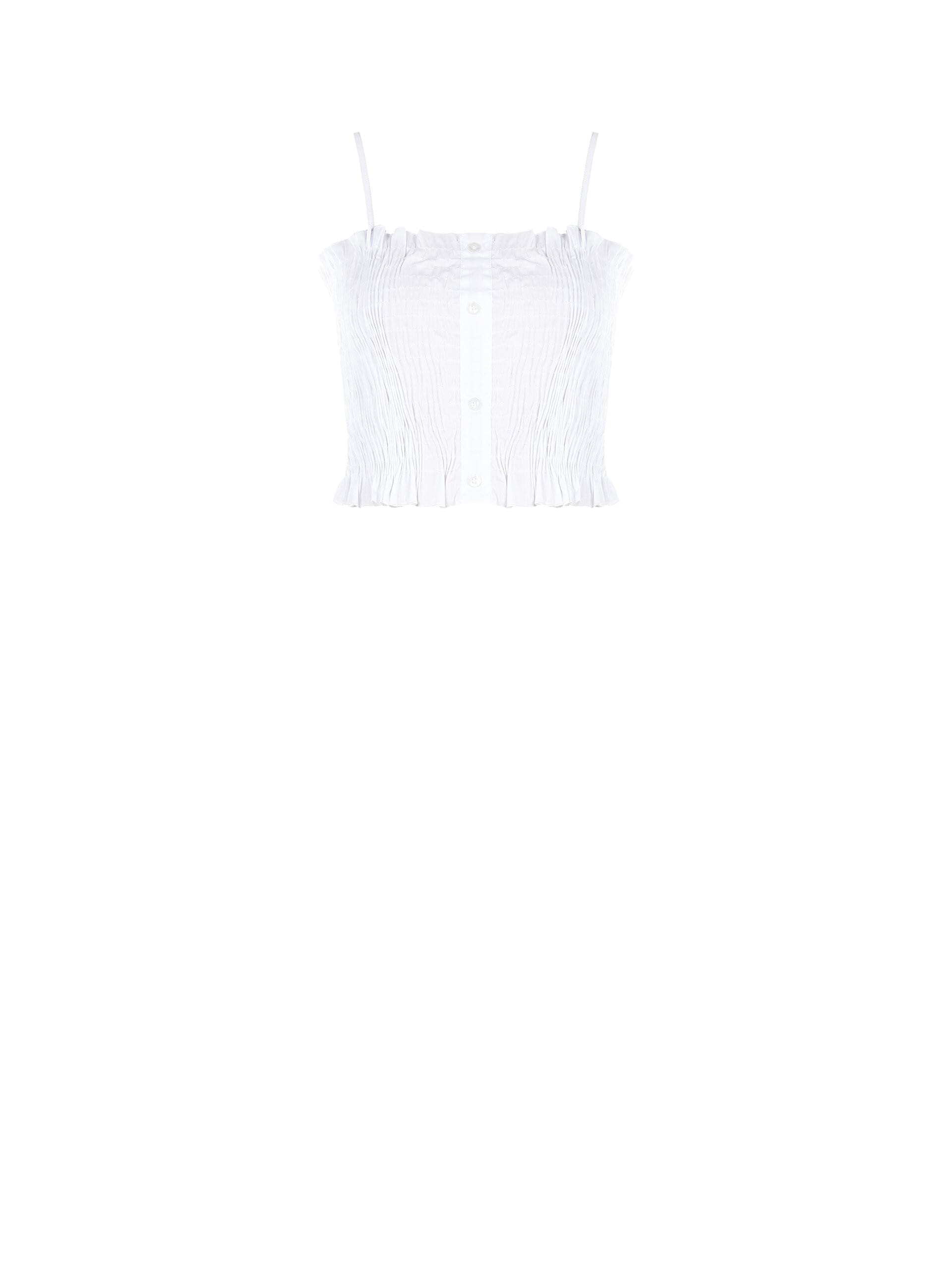 Two-piece detachable shirt in a cotton blend with a gathered top – Rinascimento