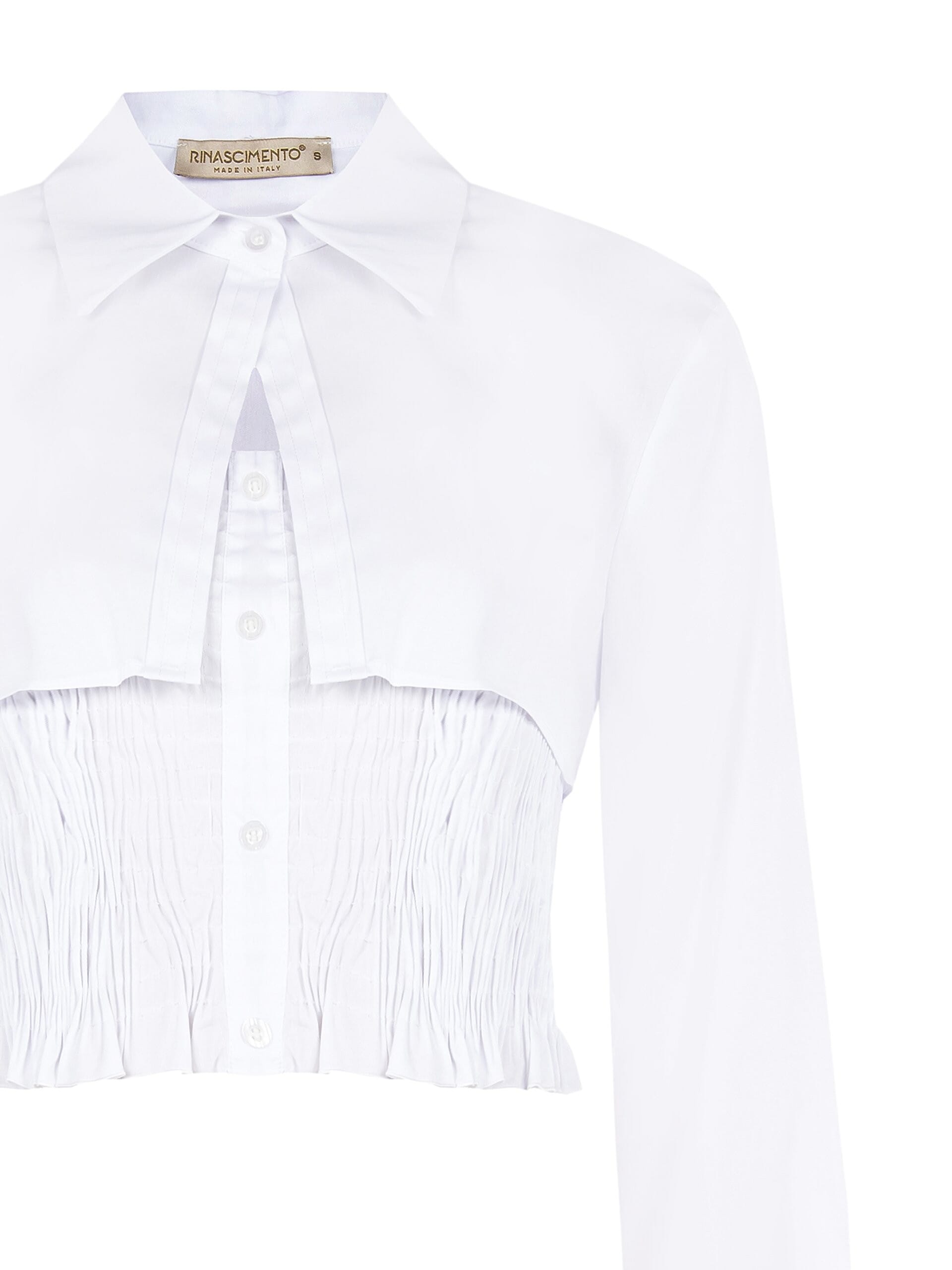 Two-piece detachable shirt in a cotton blend with a gathered top – Rinascimento
