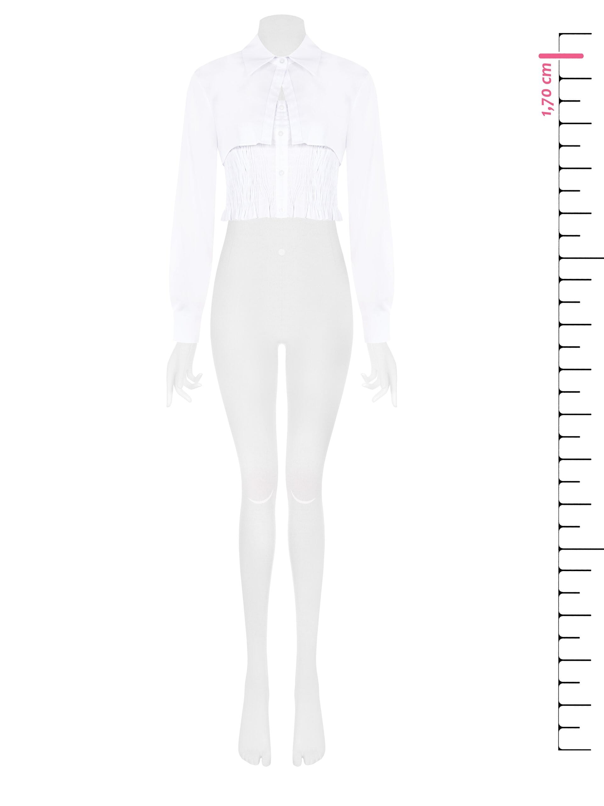 Two-piece detachable shirt in a cotton blend with a gathered top – Rinascimento