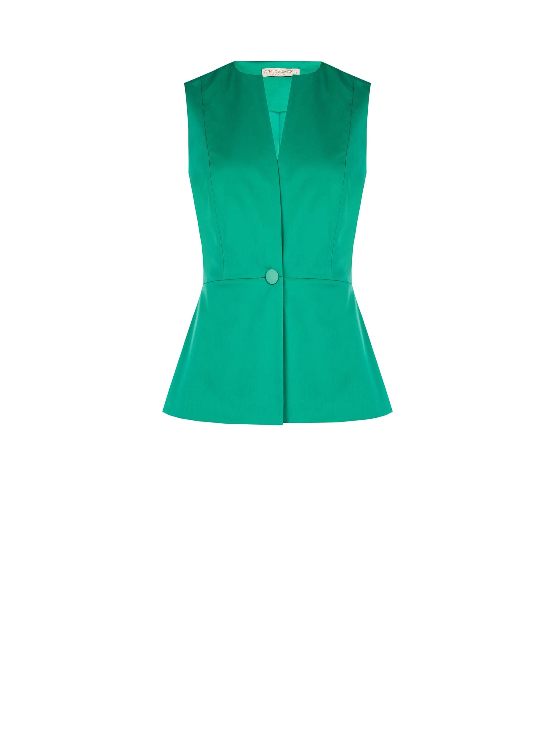 Gilet Lungo Sfiancato In Misto Cotone Con Bottone In Metallo Rinascimento