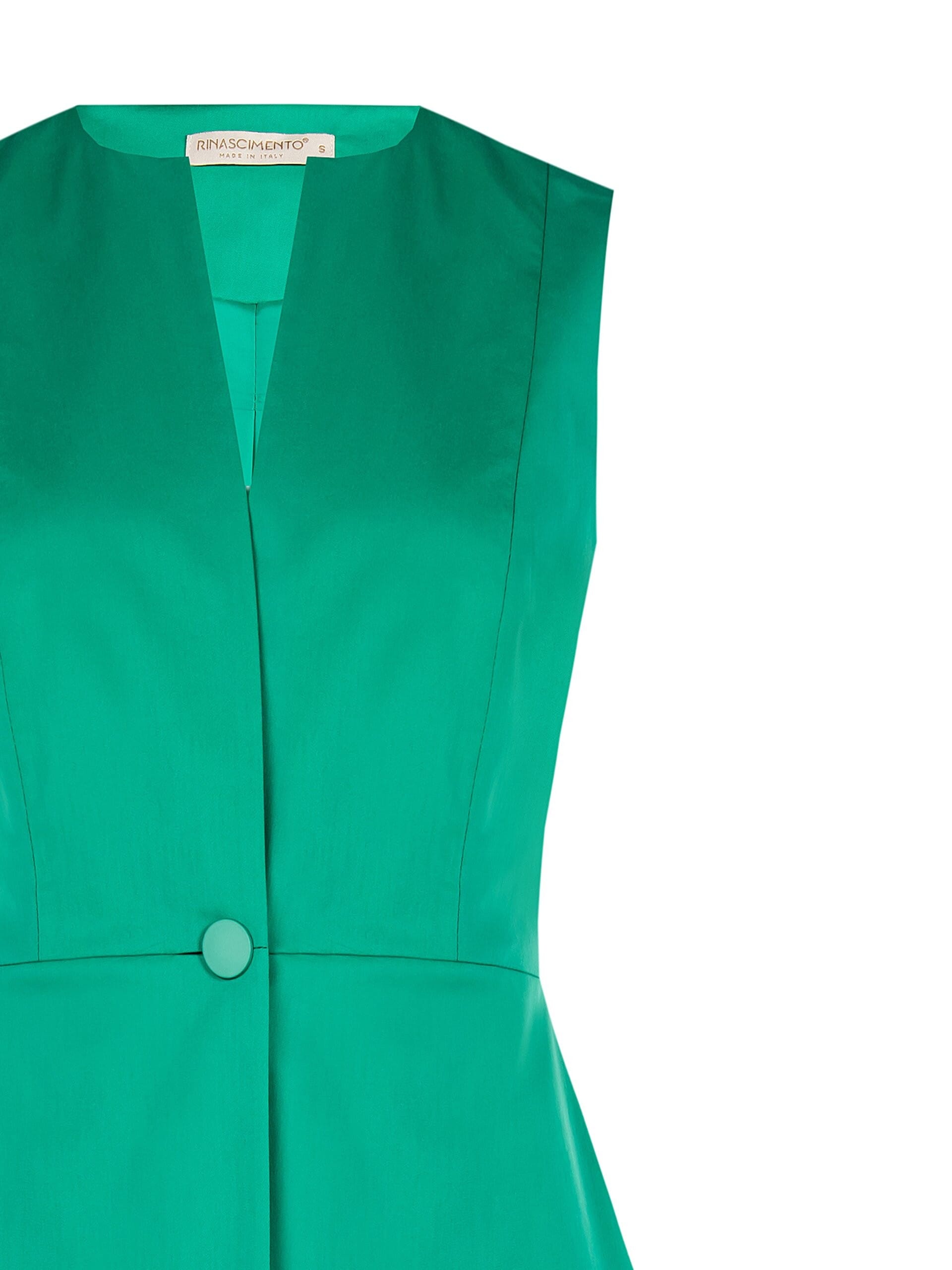 Gilet Lungo Sfiancato In Misto Cotone Con Bottone In Metallo Rinascimento