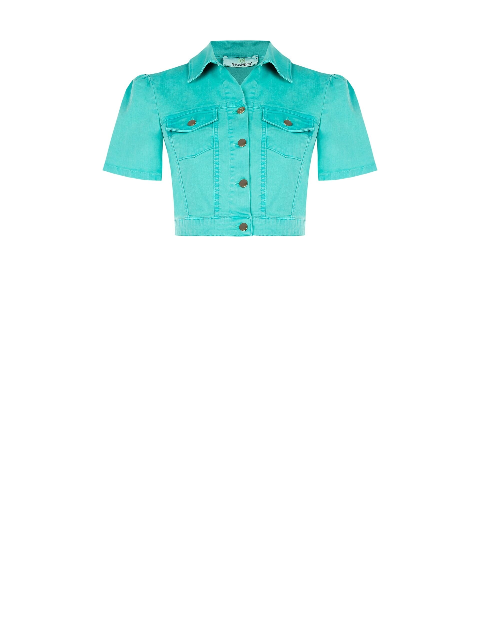 Giacca Di Jeans Crop In Denim Elasticizzato Rinascimento