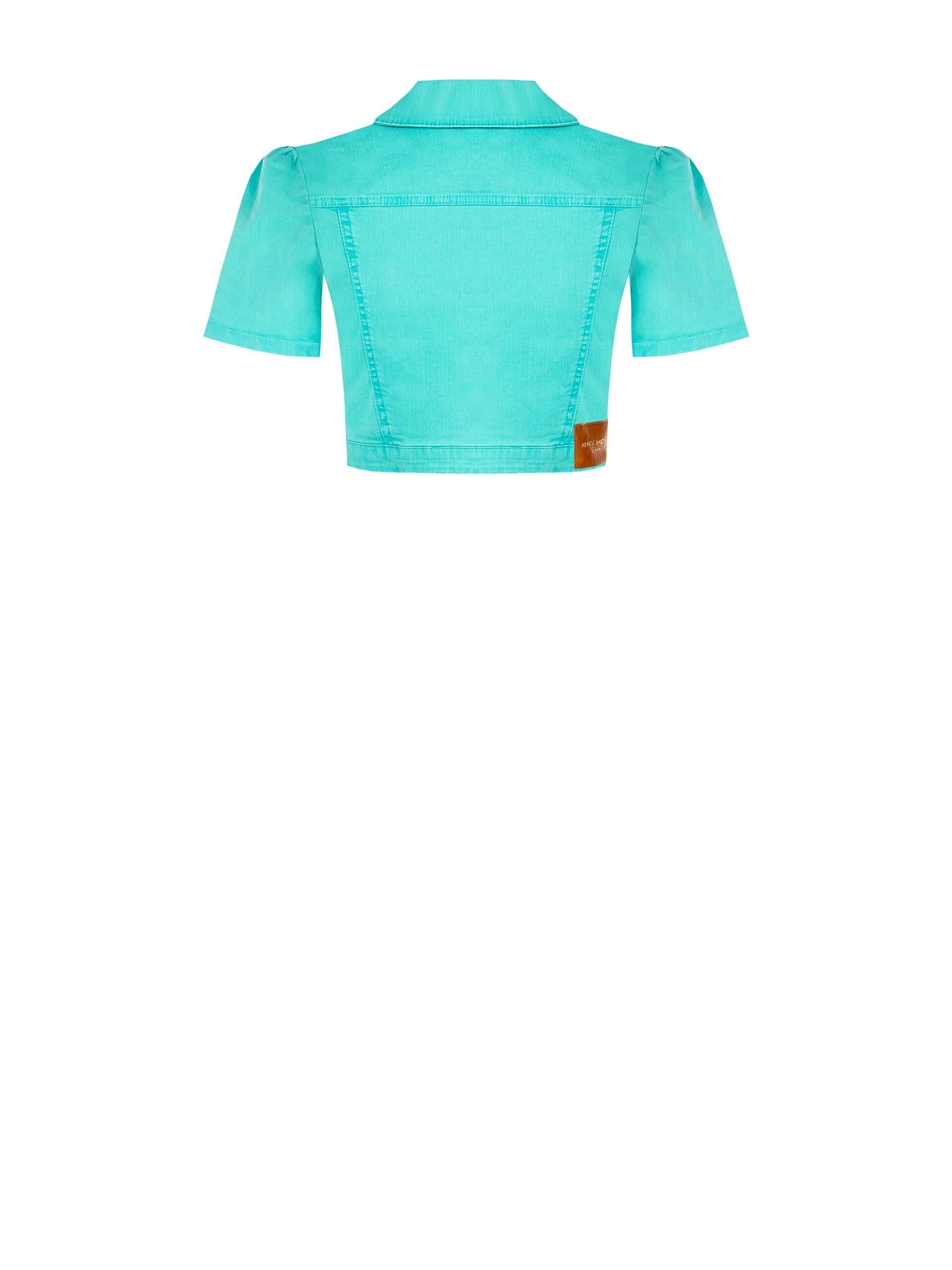 Giacca Di Jeans Crop In Denim Elasticizzato Rinascimento