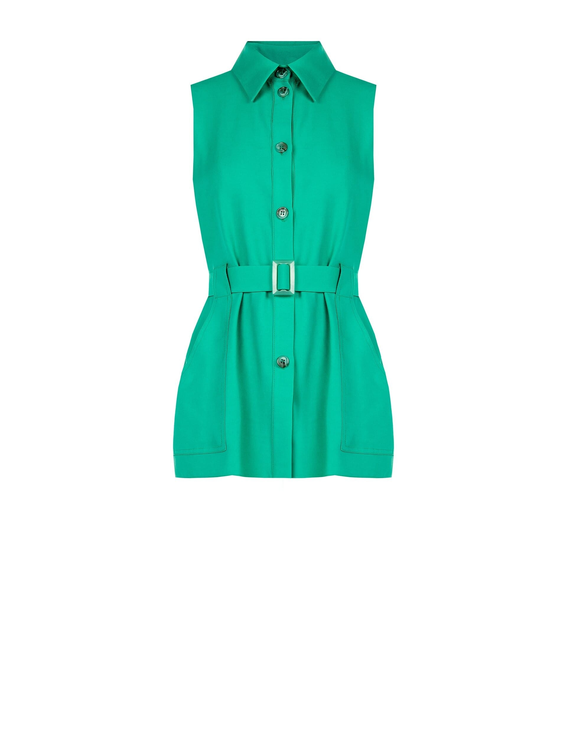 Gilet Lungo In Misto Viscosa Con Tasche E Cintura Coordinata Rinascimento