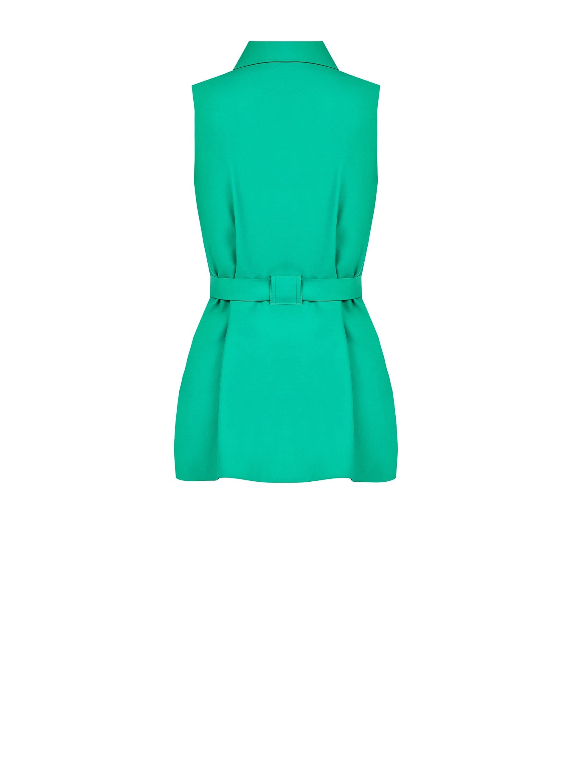 Gilet Lungo In Misto Viscosa Con Tasche E Cintura Coordinata Rinascimento