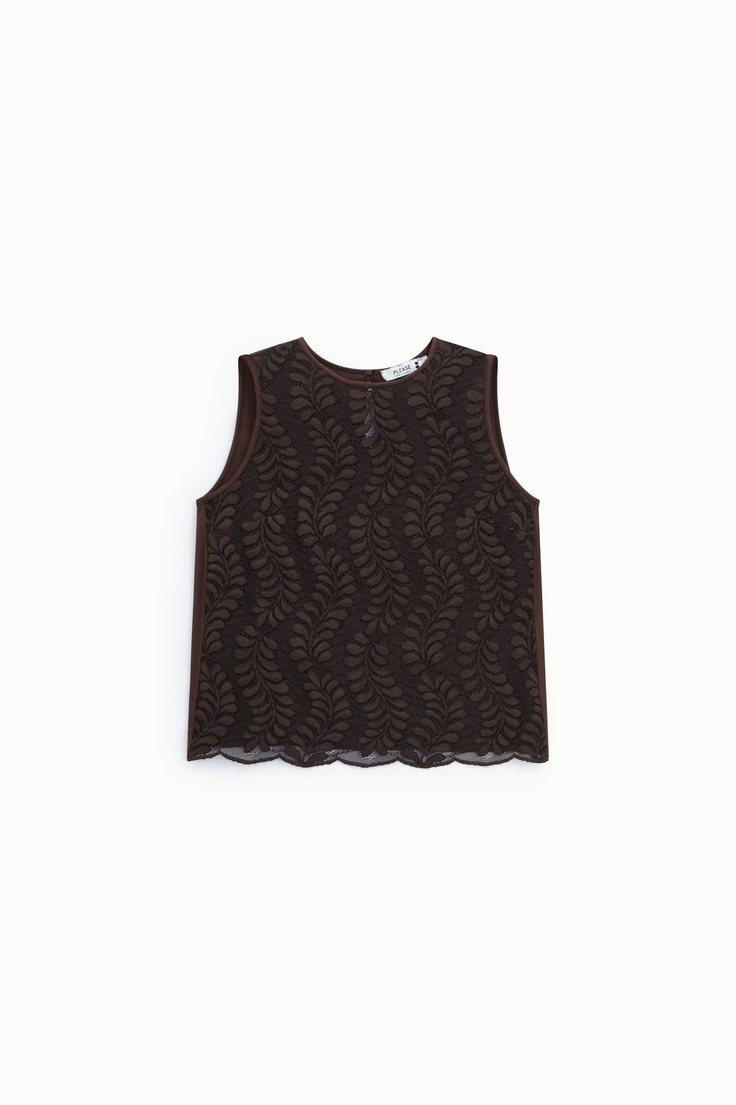 Top sans manches avec motif brodé Please