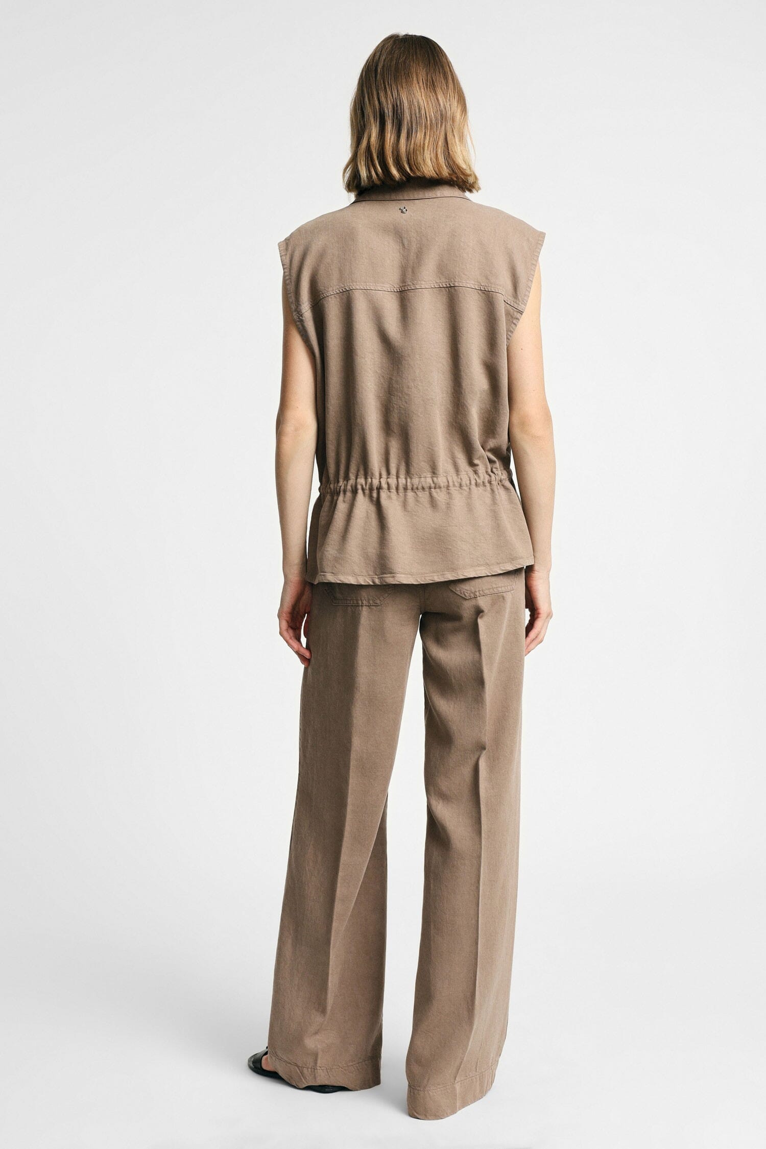 Pantaloni Palazzo Vita Alta Con Tasche Laterali Please