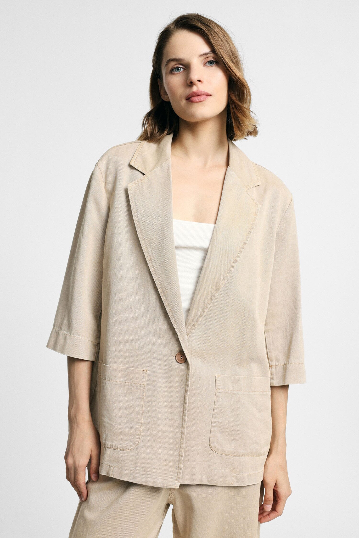 Blazer Over Fit Con Tasche Frontali E Maniche Ampie Please
