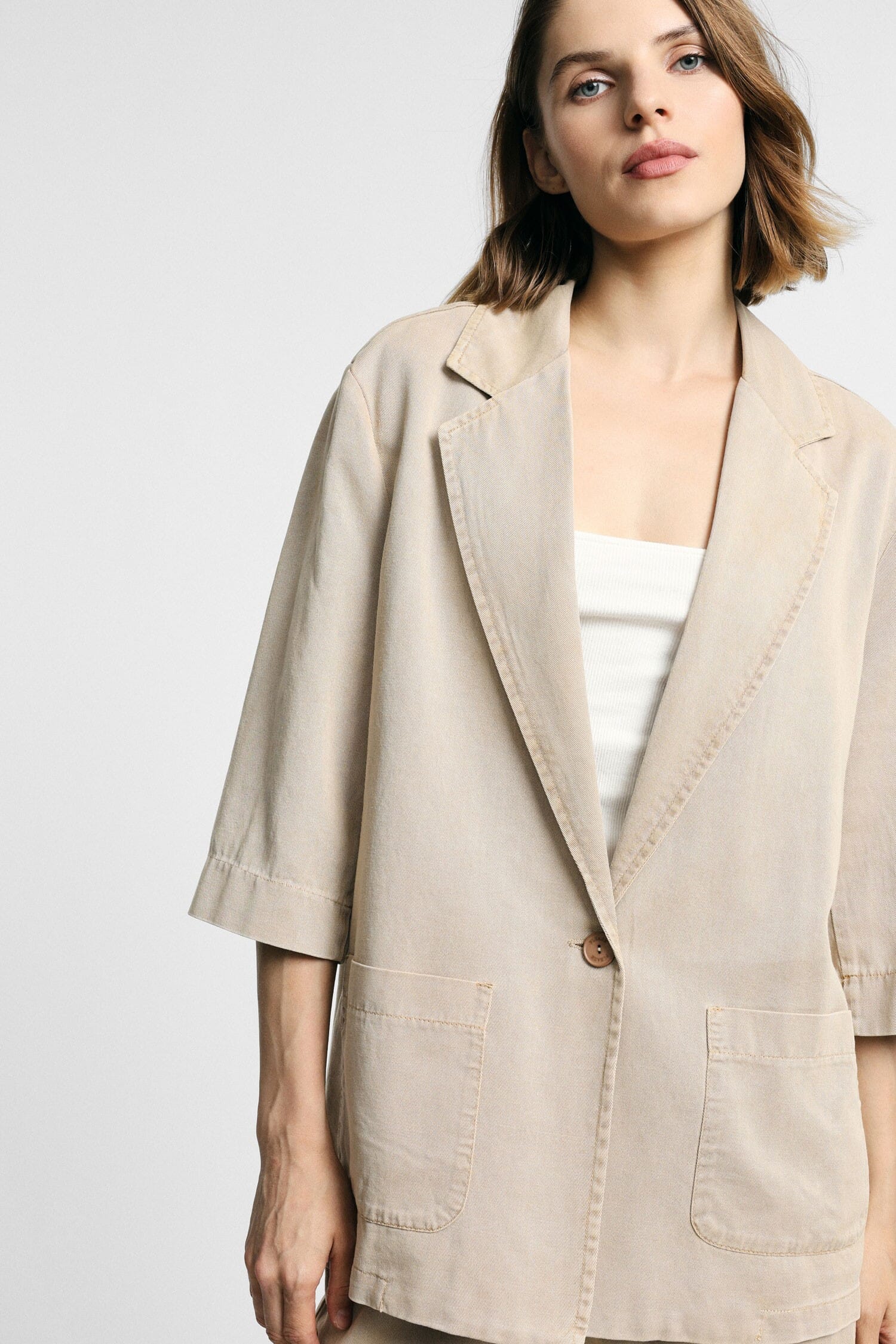 Blazer Over Fit Con Tasche Frontali E Maniche Ampie Please