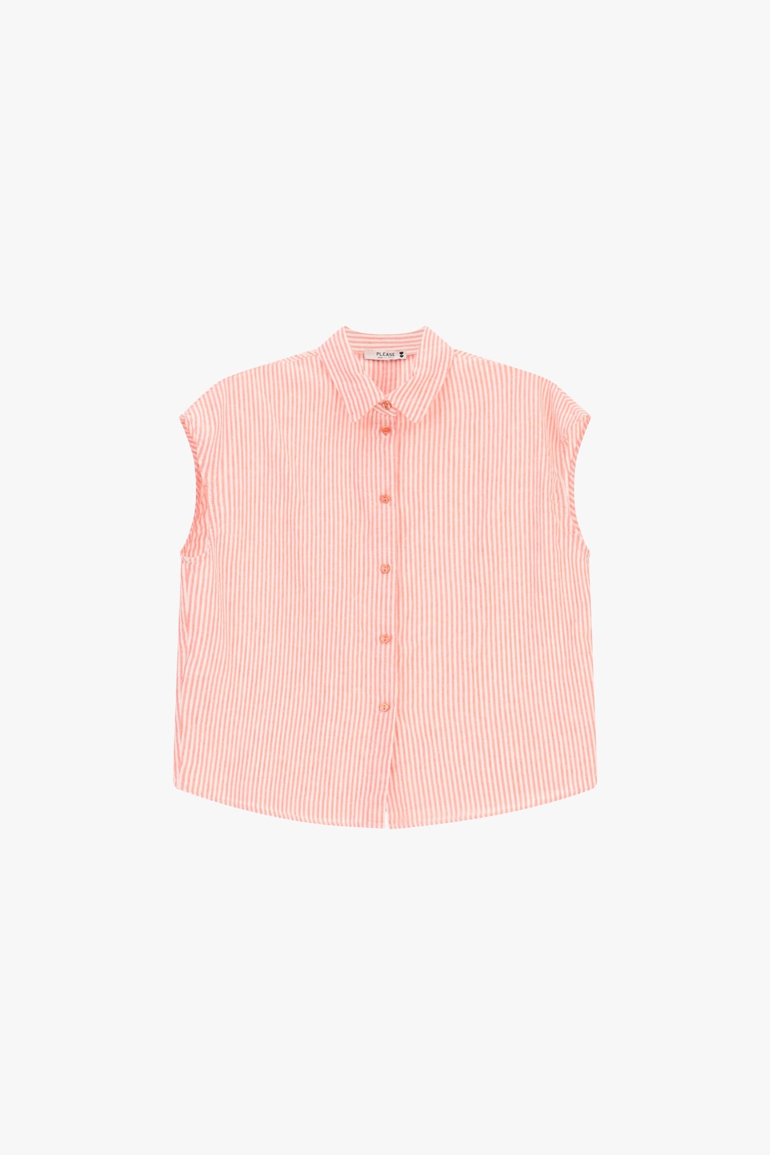 Camicia Senza Maniche A Righe Con Colletto Classico Please
