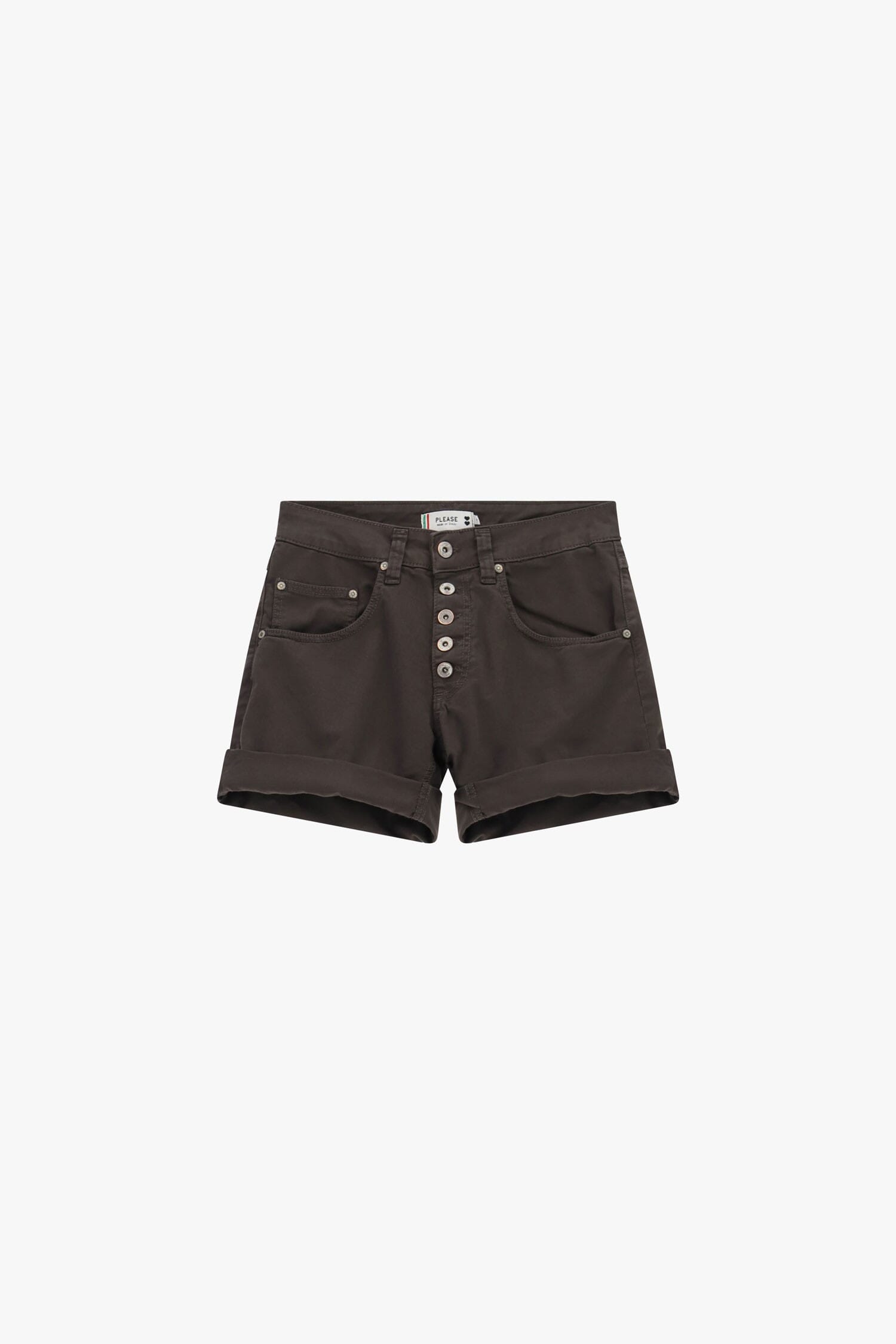 Regular-fit shorts with turn-ups and front buttons, please