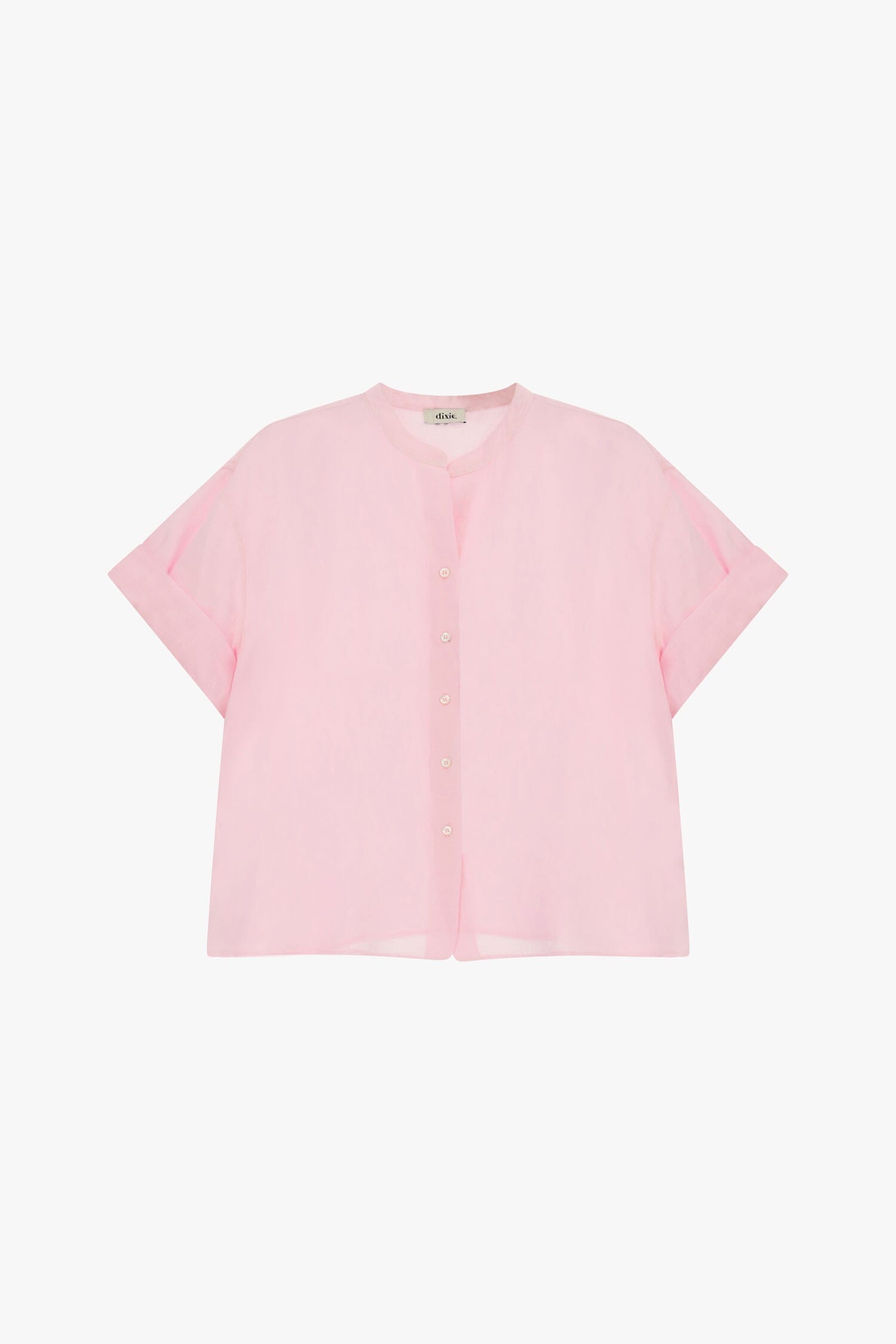 Camicia Girocollo A Maniche Corte Con Bottoni Dixie