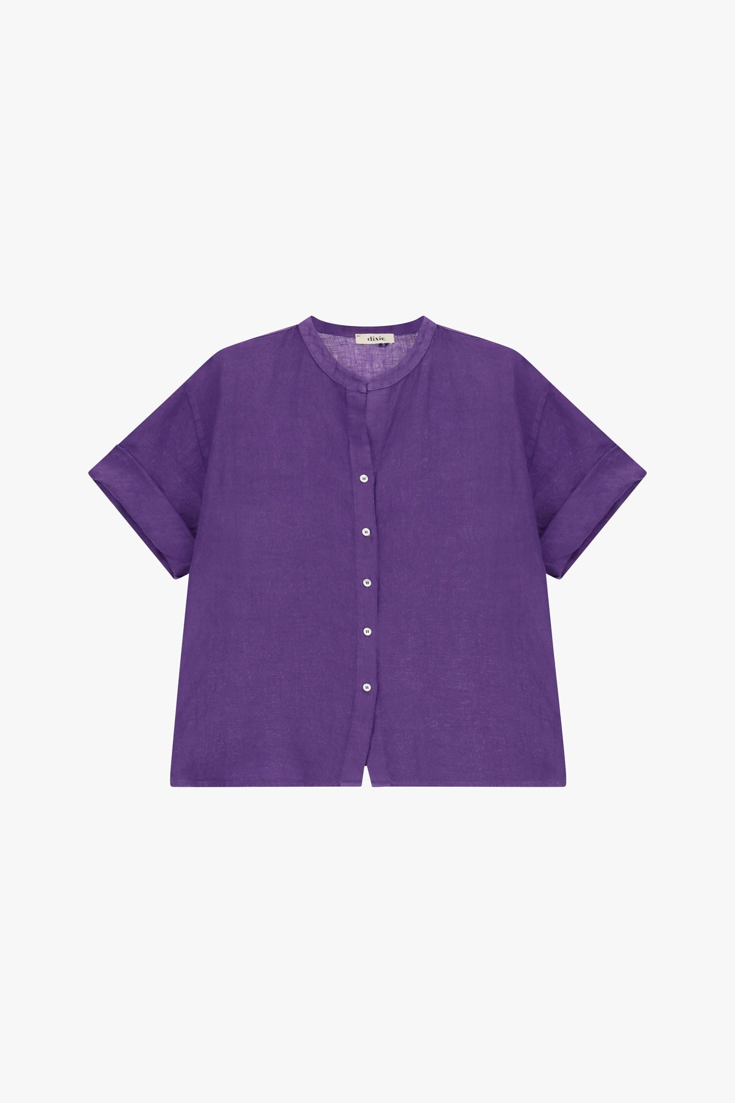 Camicia Girocollo A Maniche Corte Con Bottoni Dixie