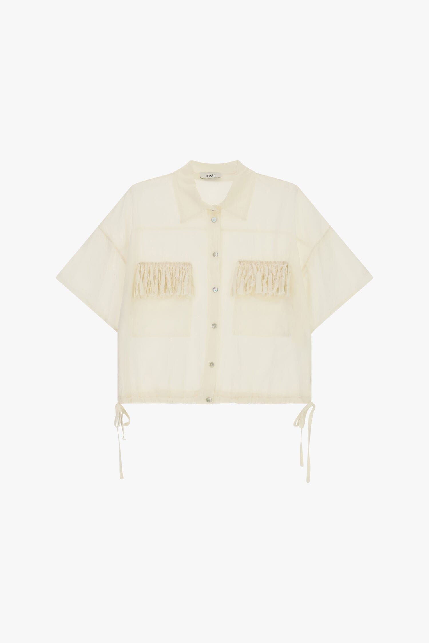 Camicia Cropped Tasche Frange Manica Corta Dixie