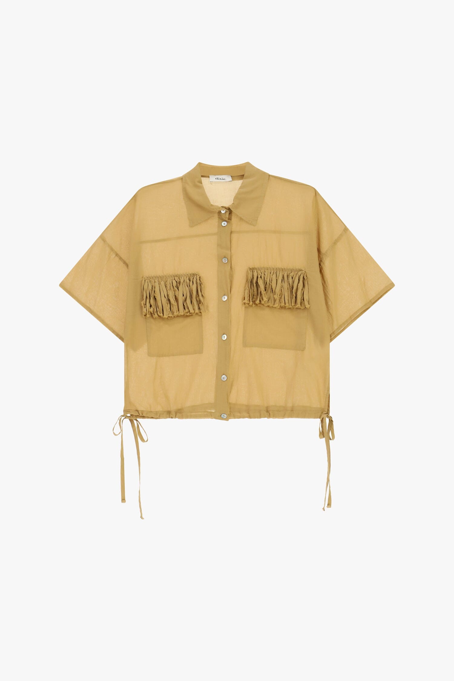 Camicia Cropped Tasche Frange Manica Corta Dixie
