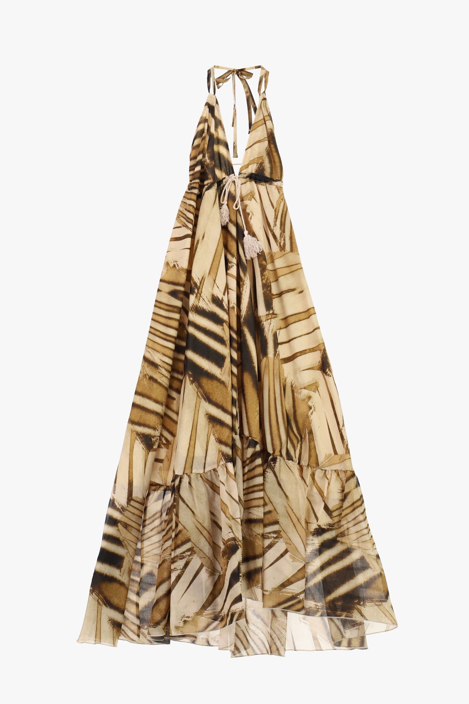 Robe longue à imprimé géométrique avec encolure Dixie