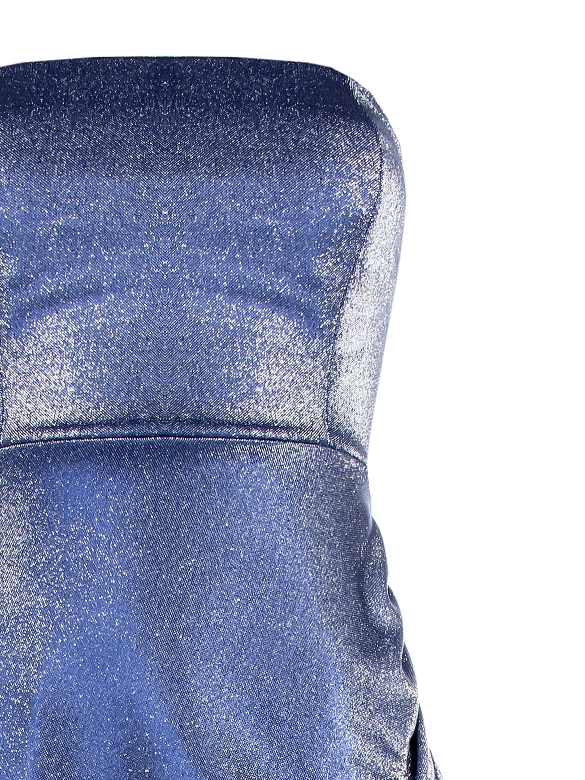 Abito Lungo In Lurex Effetto Glitter Arricciato Su Un Fianco Rinascimento