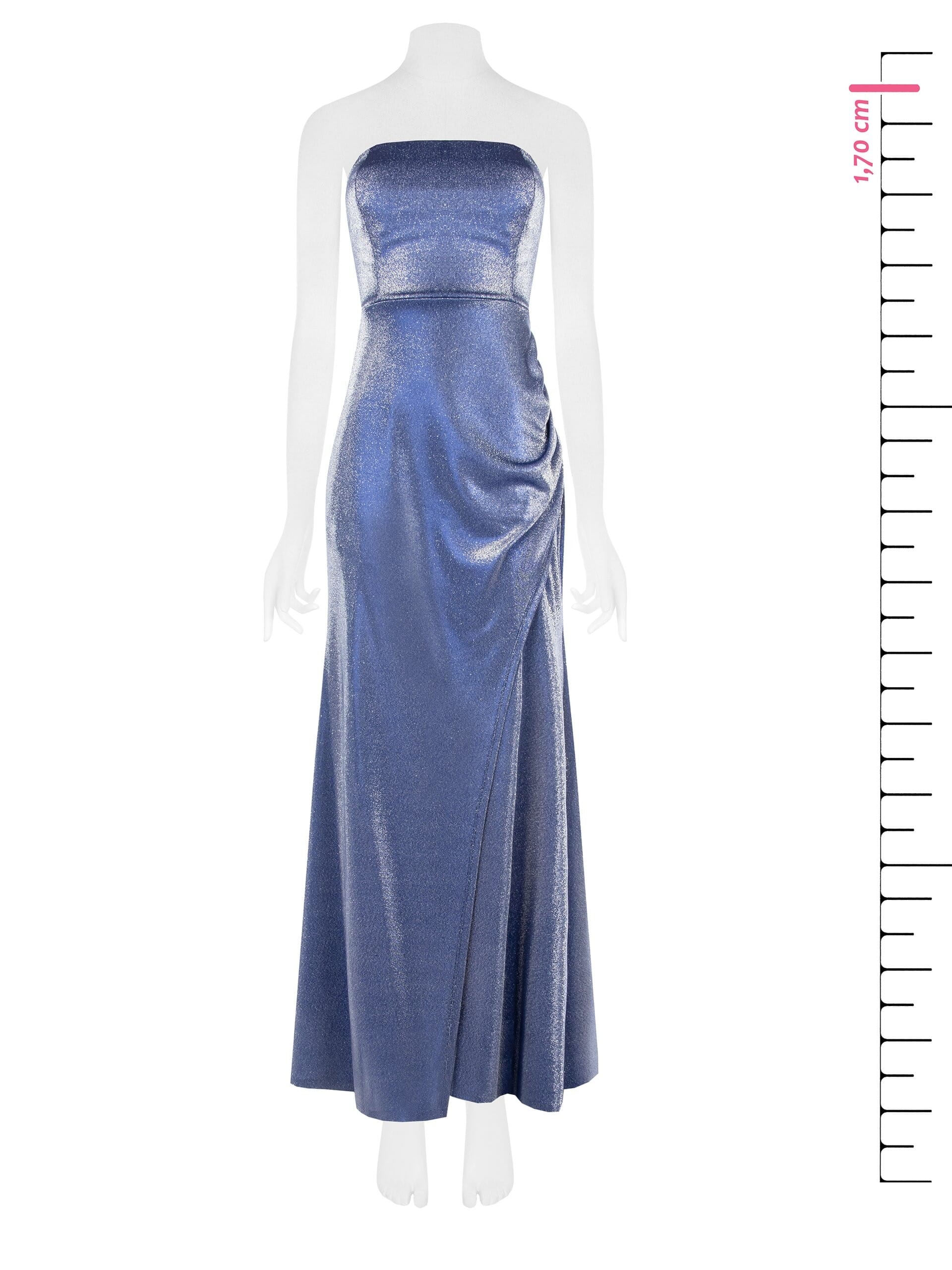 Abito Lungo In Lurex Effetto Glitter Arricciato Su Un Fianco Rinascimento