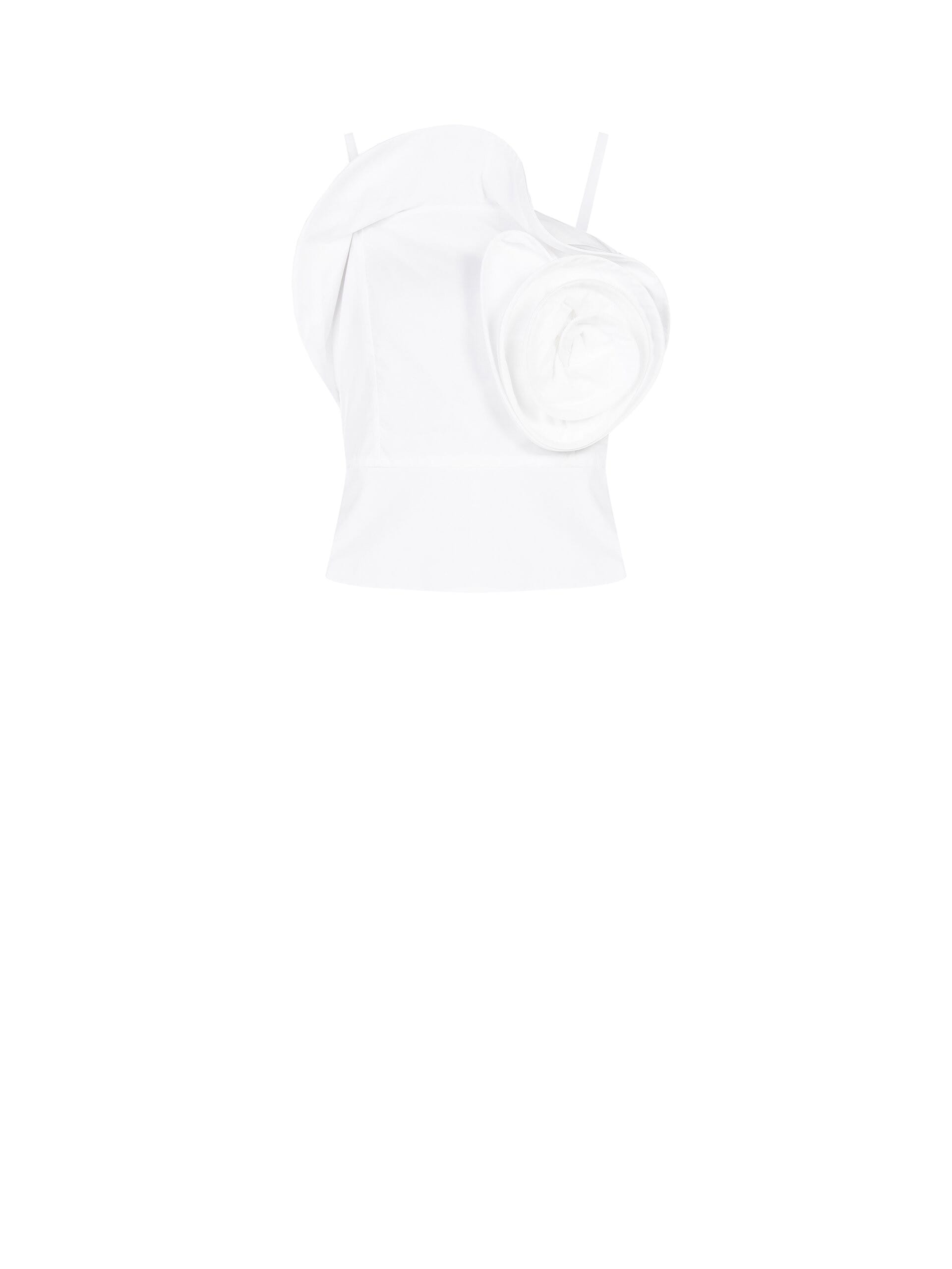 Bustier en coton avec grande rose structurée « Rinascimento »