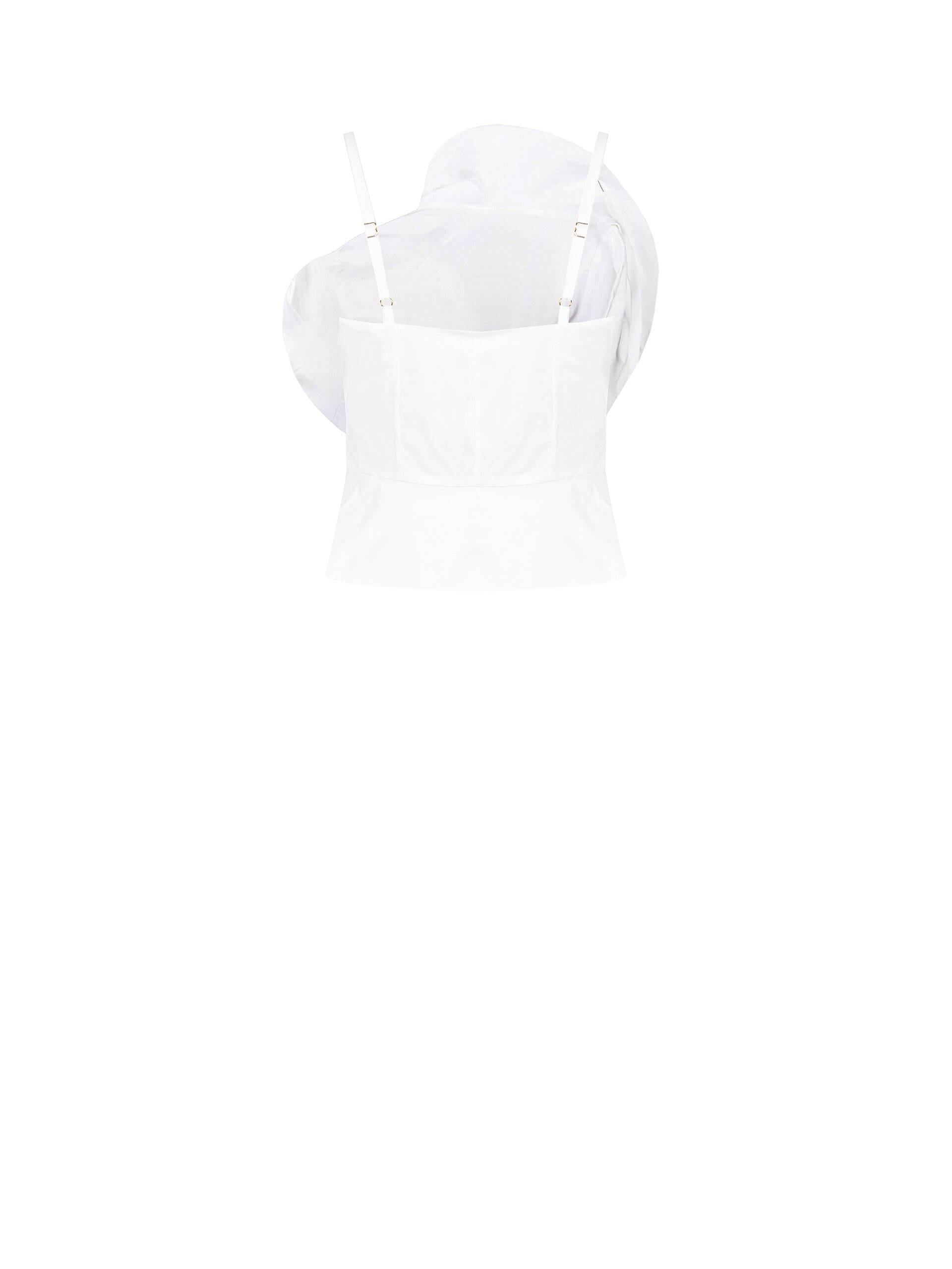 Bustier en coton avec grande rose structurée « Rinascimento »