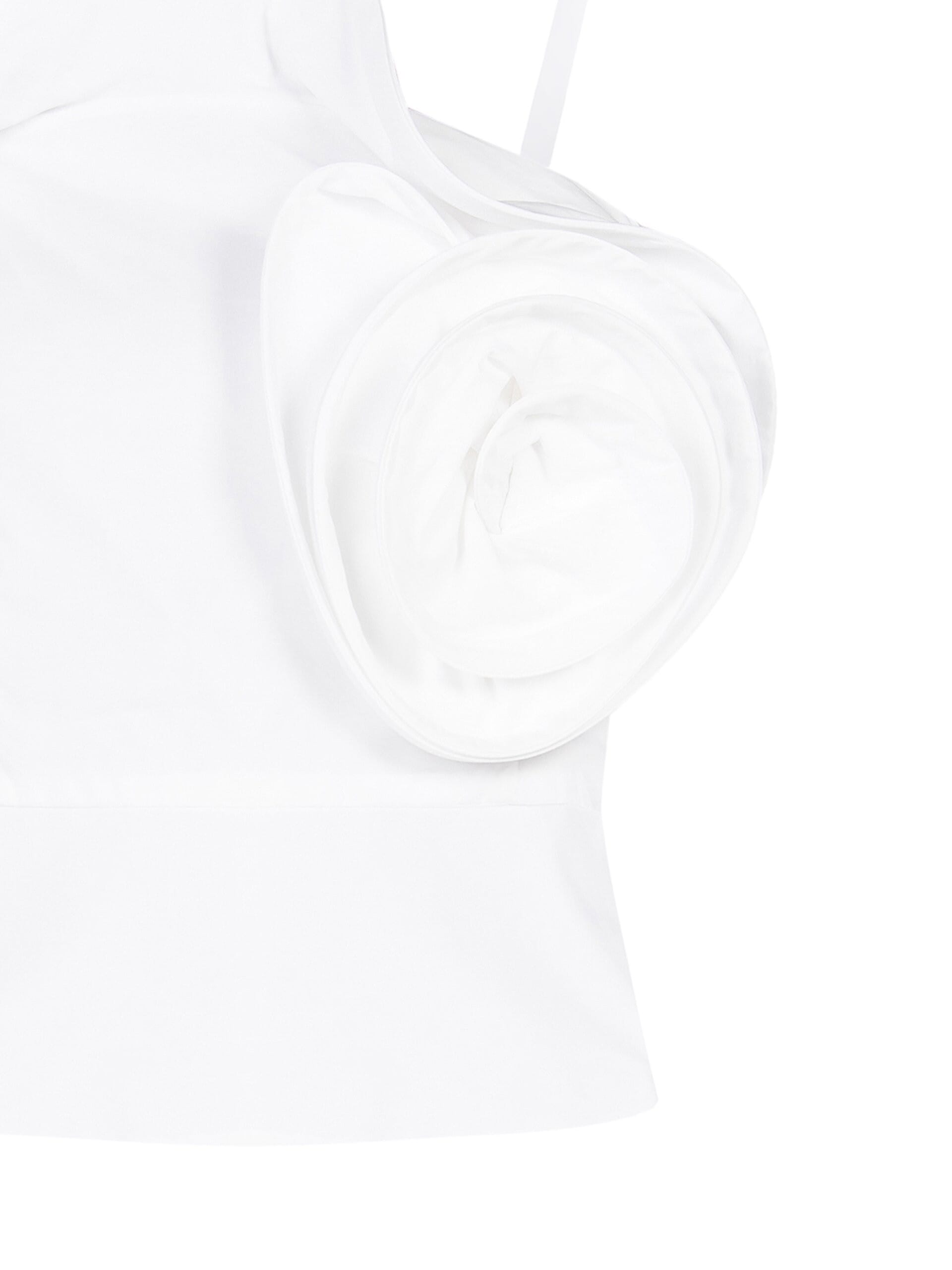 Bustier en coton avec grande rose structurée « Rinascimento »