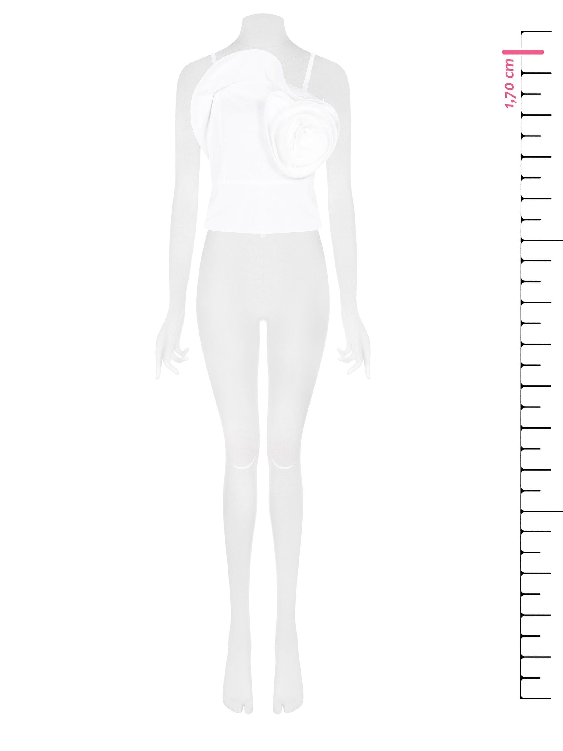 Bustier en coton avec grande rose structurée « Rinascimento »