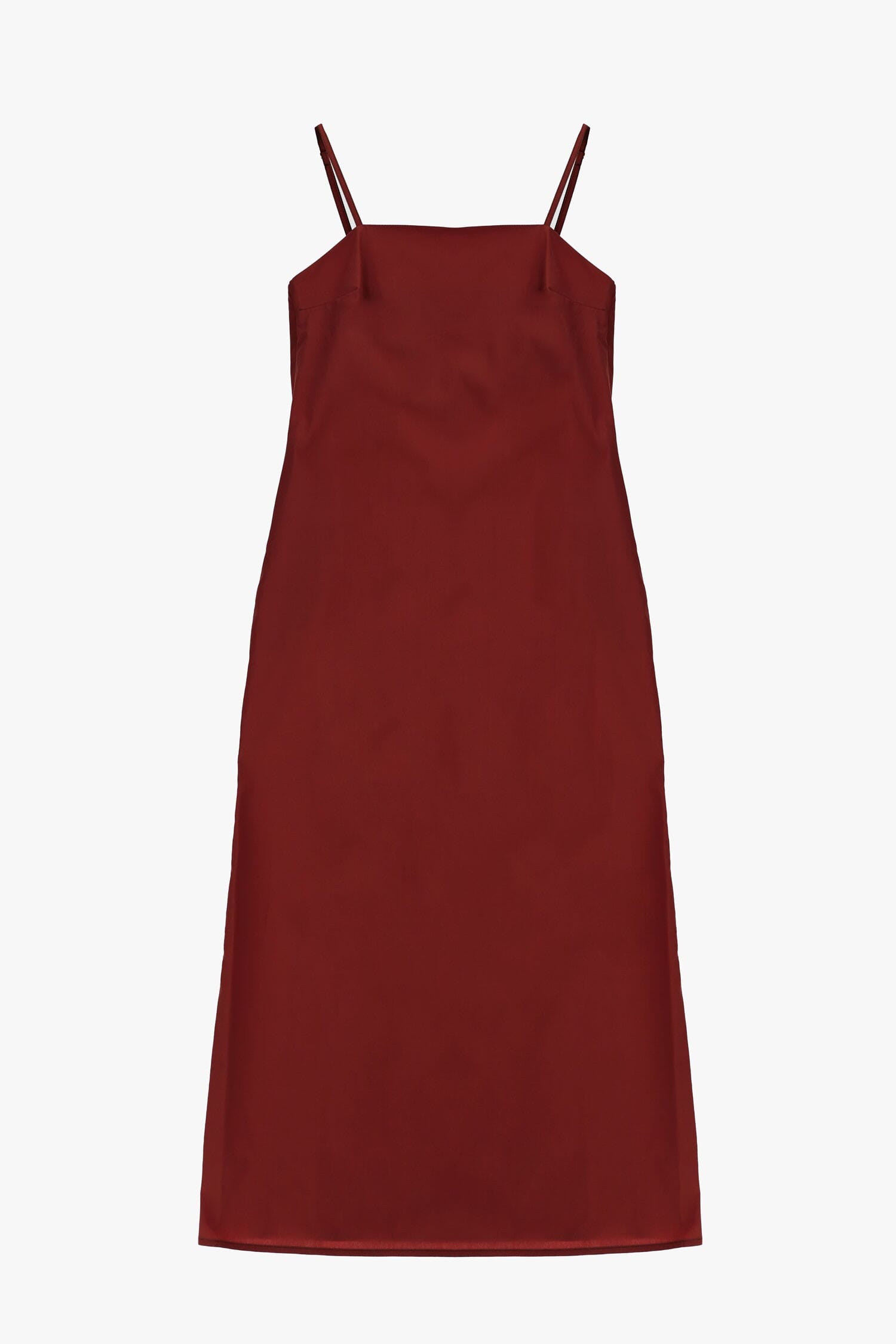 Dixie Midi Dress with Thin Straps and a Straight Silhouette
