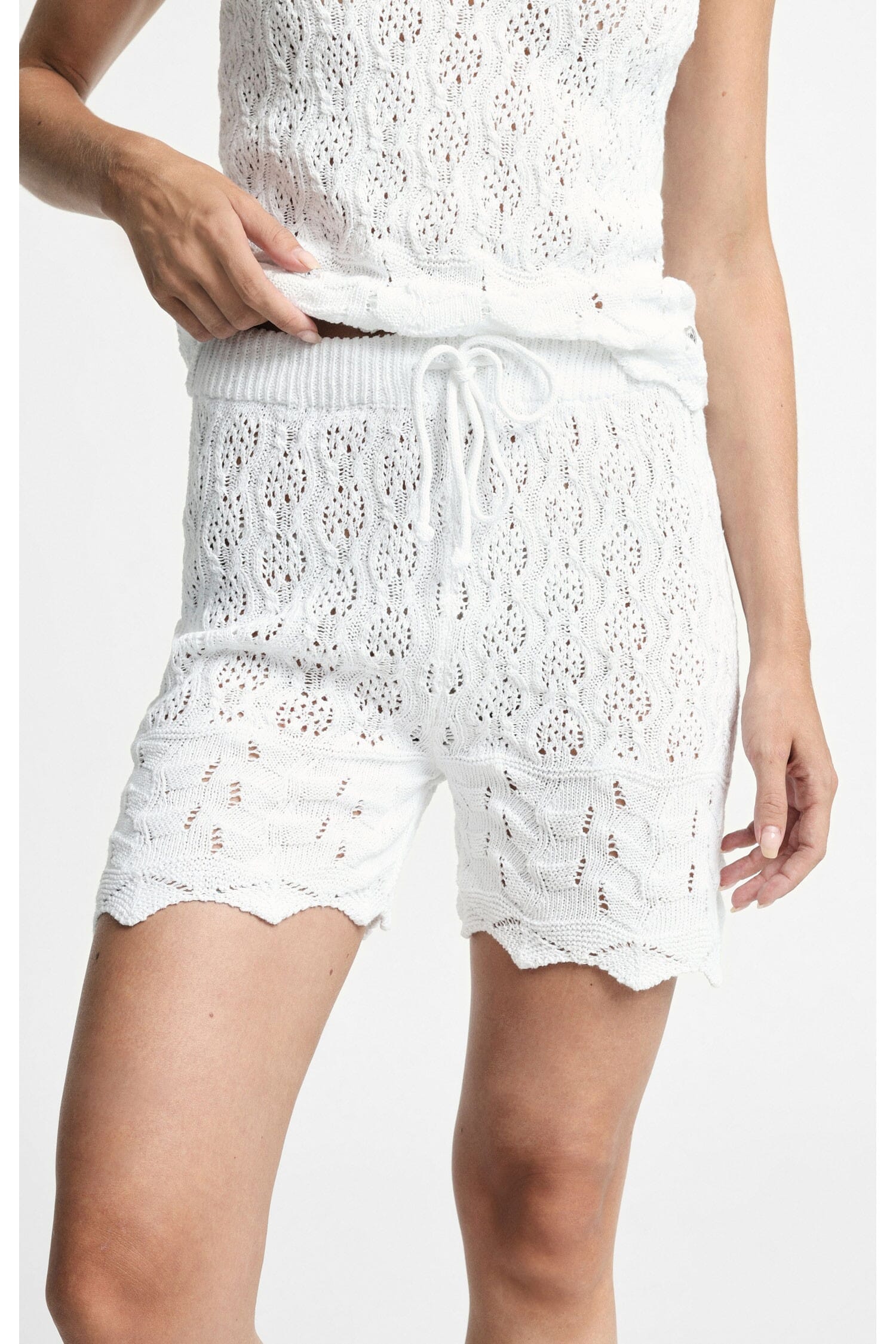 Short en tricot à coupe régulière avec cordon s'il vous plaît