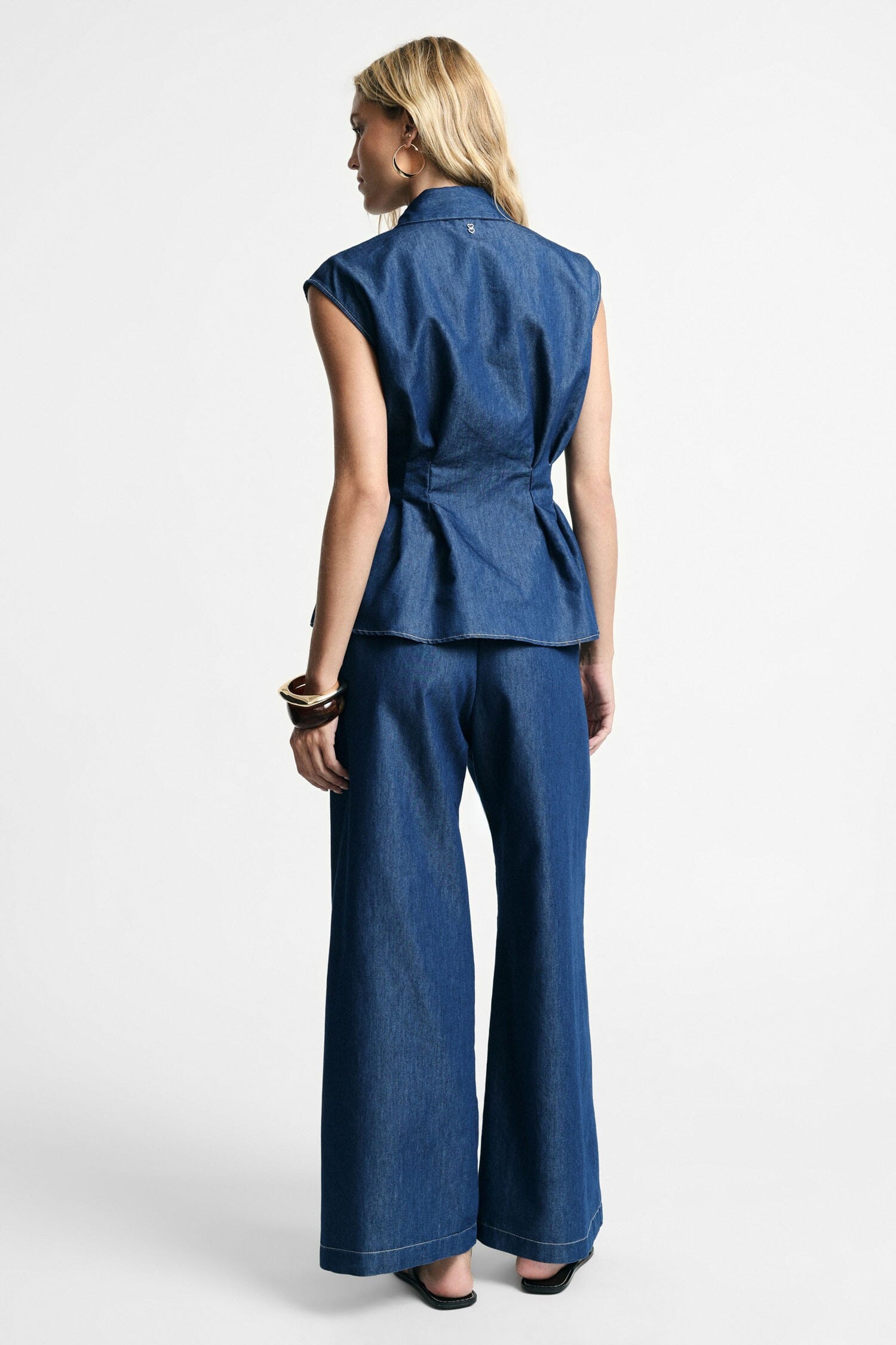 Pantaloni Palazzo Vita Elasticizzata Con Coulisse Please