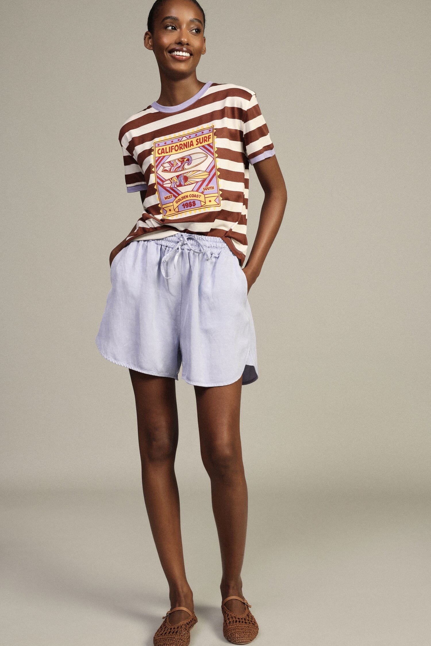 Shorts Regular-Fit Con Bordo Arrotondato E Vita Elasticizzata Dixie