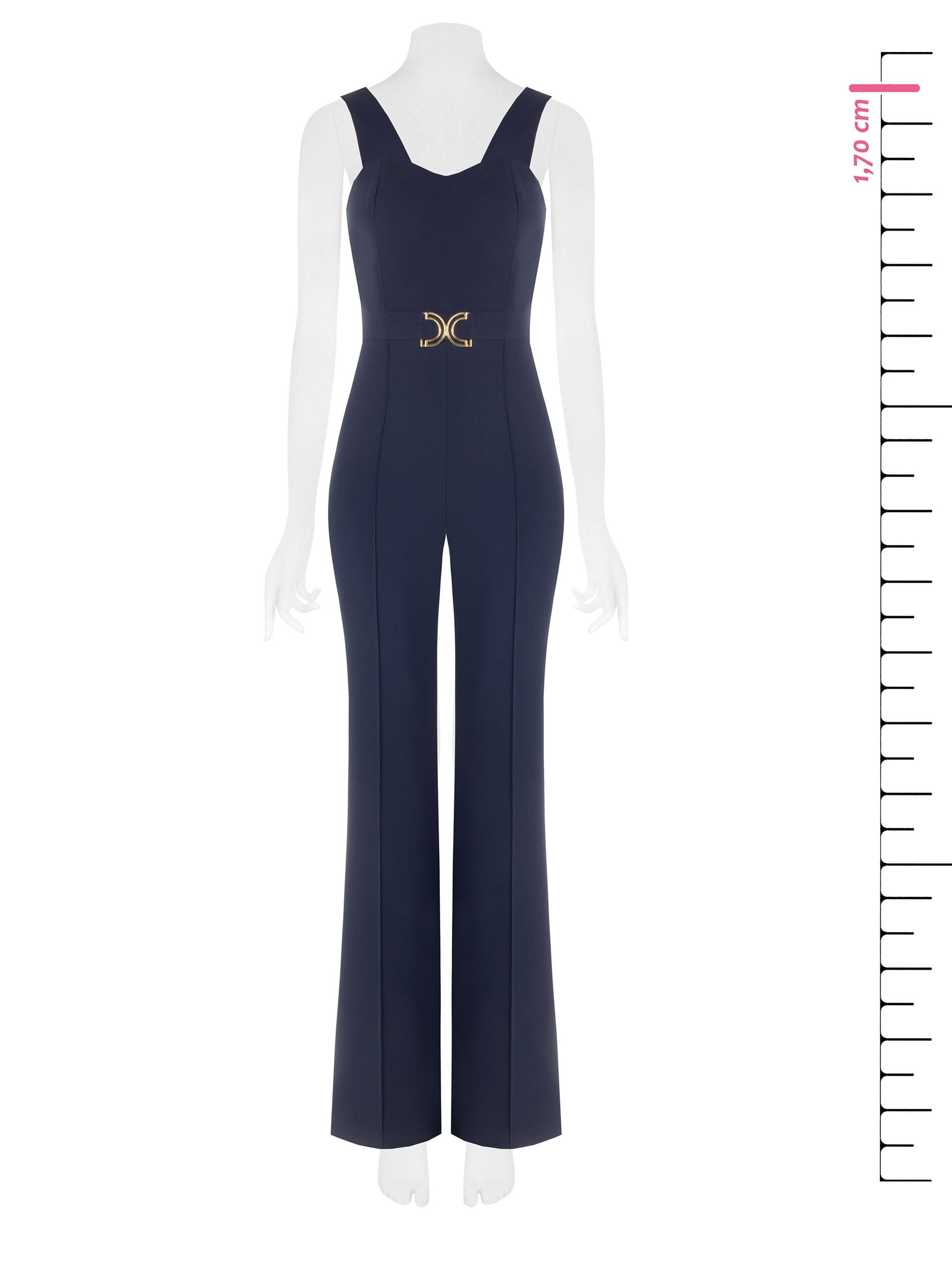 Tuta Jumpsuit Flare Con Gioiello In Vita Rinascimento