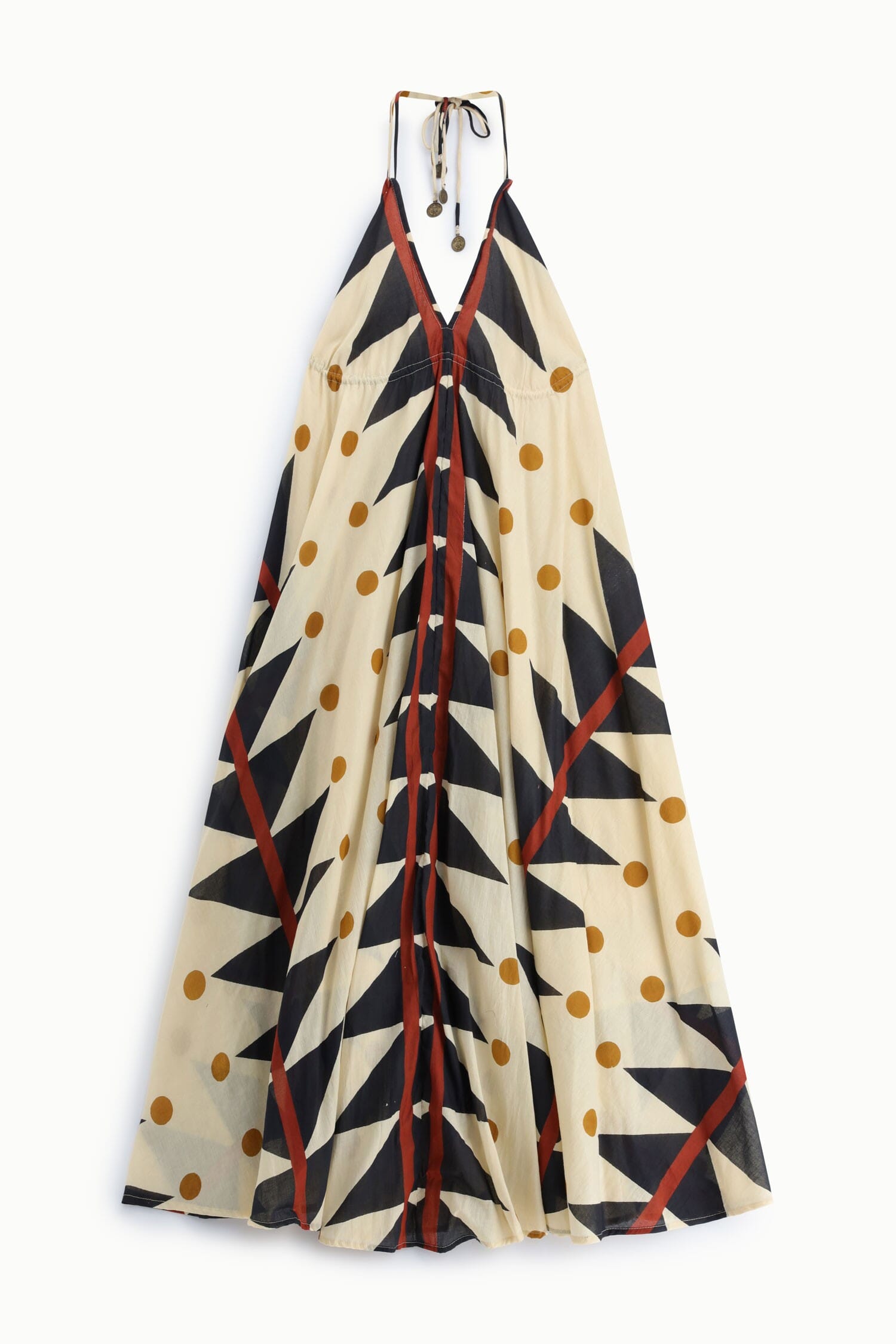 Abito Lungo Con Stampa Geometrica E Polka Dot Dixie