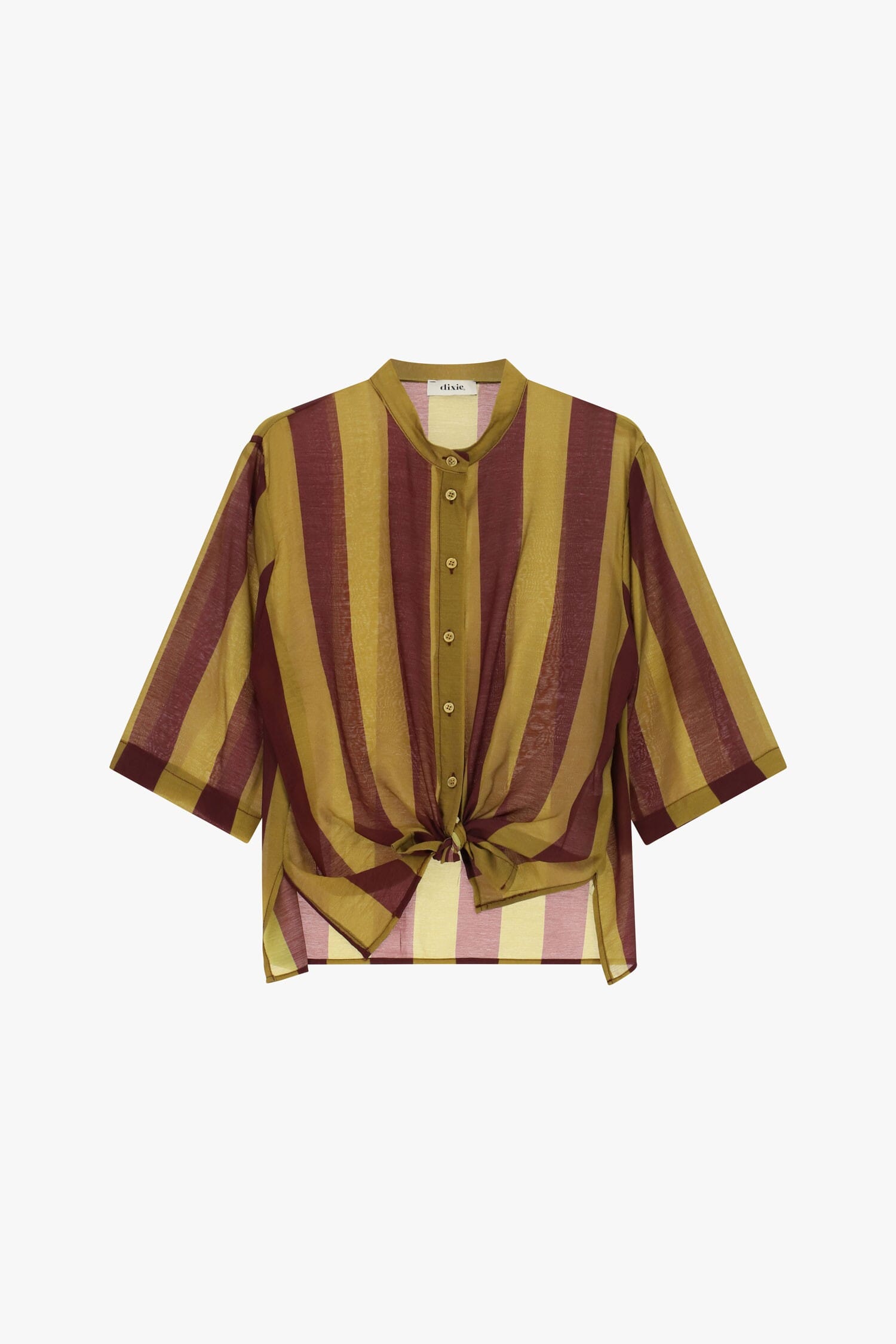 Camicia A Righe Con Nodo Frontale E Maniche Ampie Dixie