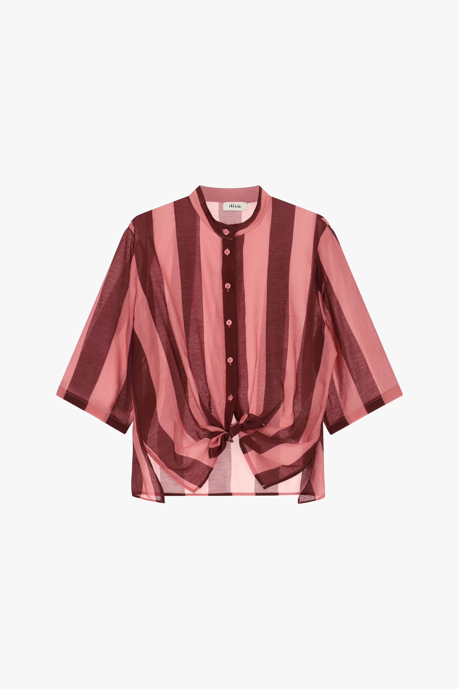 Camicia A Righe Con Nodo Frontale E Maniche Ampie Dixie