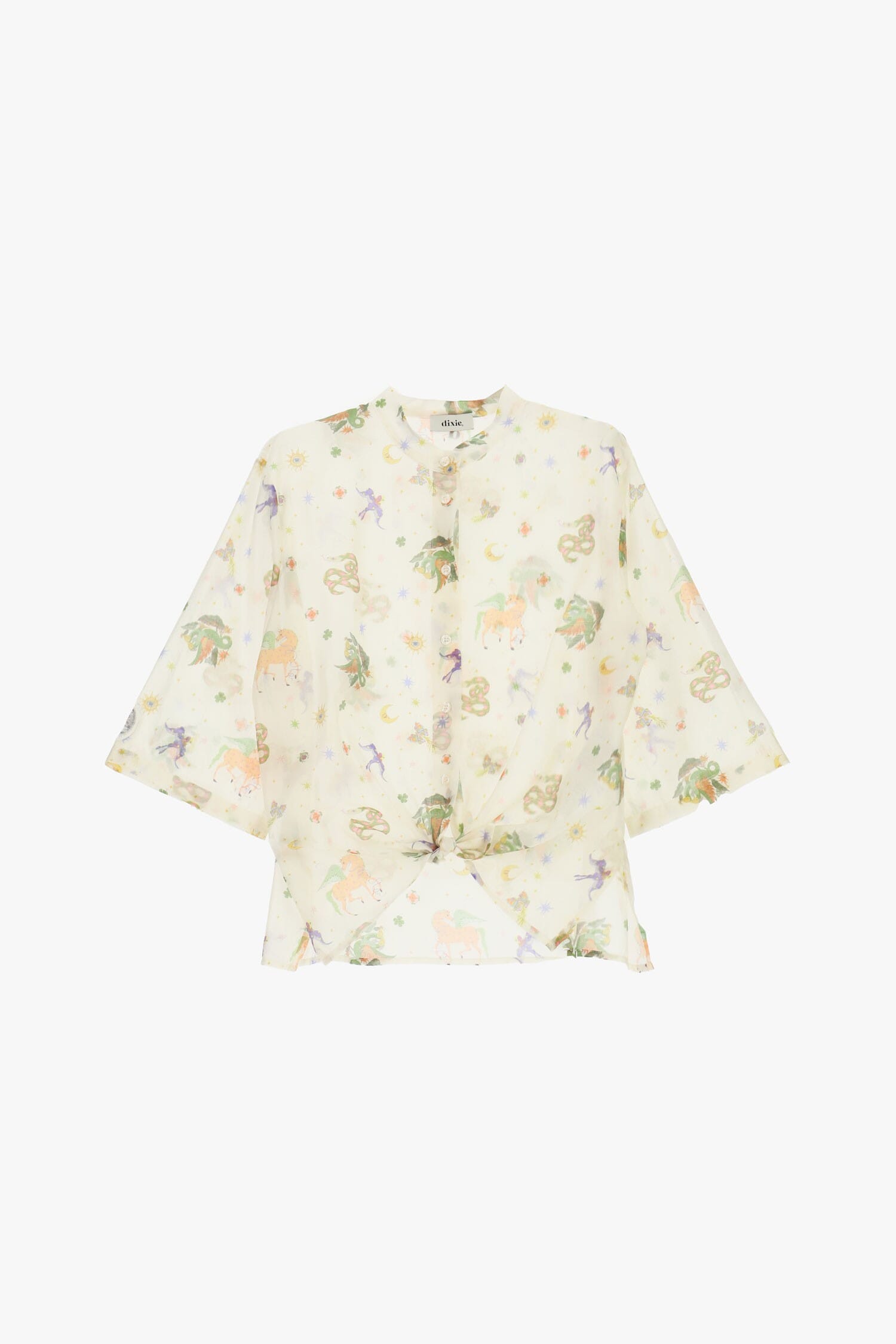 Camicia Fantasia Con Nodo E Maniche Ampie Dixie