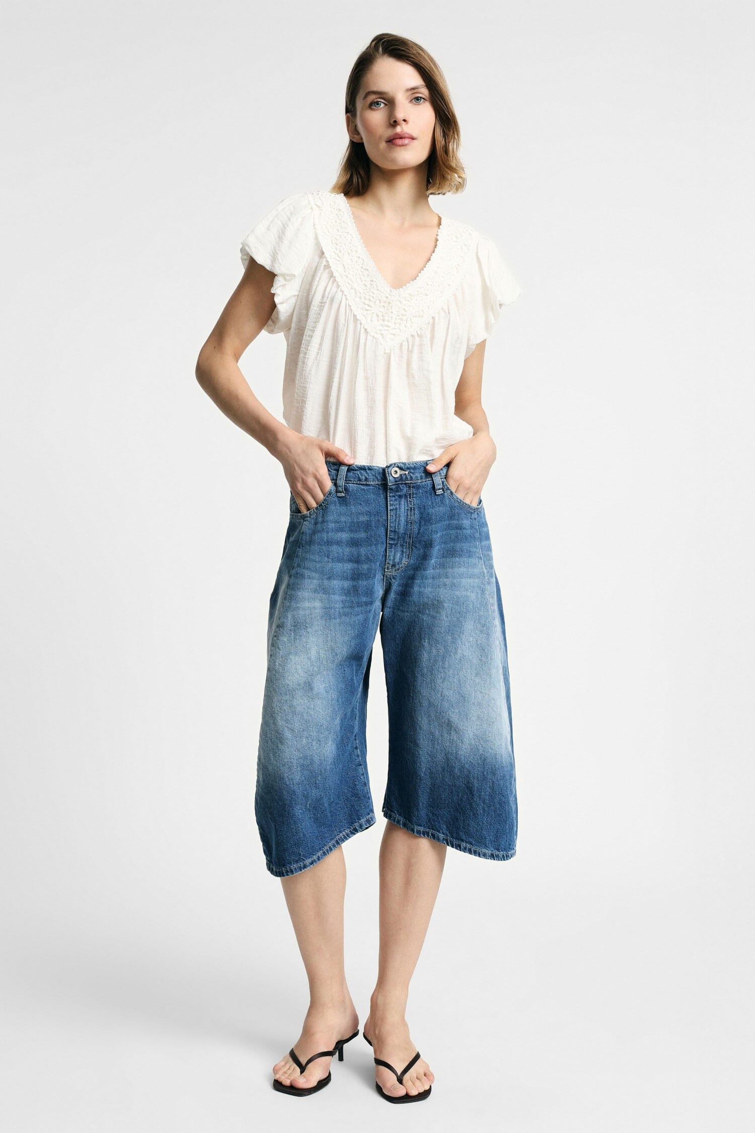 Bermuda Regular-Fit In Denim Con Tasche Laterali Please