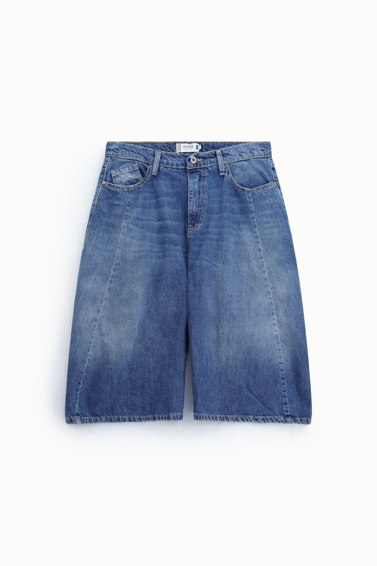 Bermuda Regular-Fit In Denim Con Tasche Laterali Please
