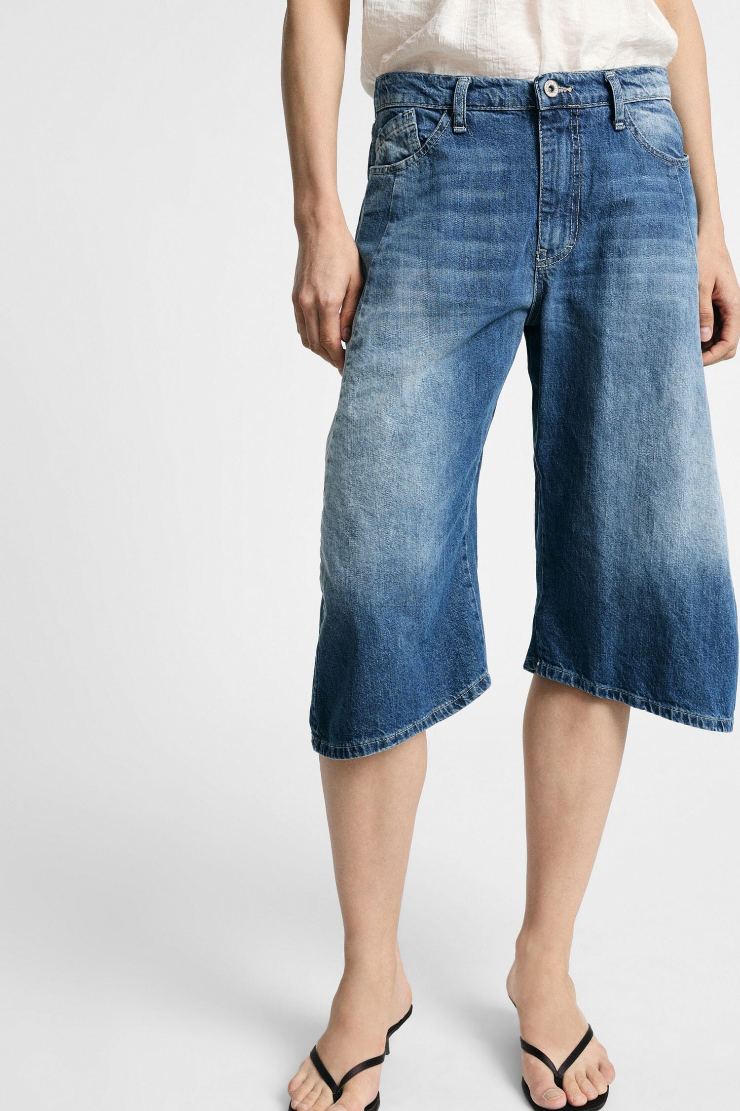 Bermuda Regular-Fit In Denim Con Tasche Laterali Please