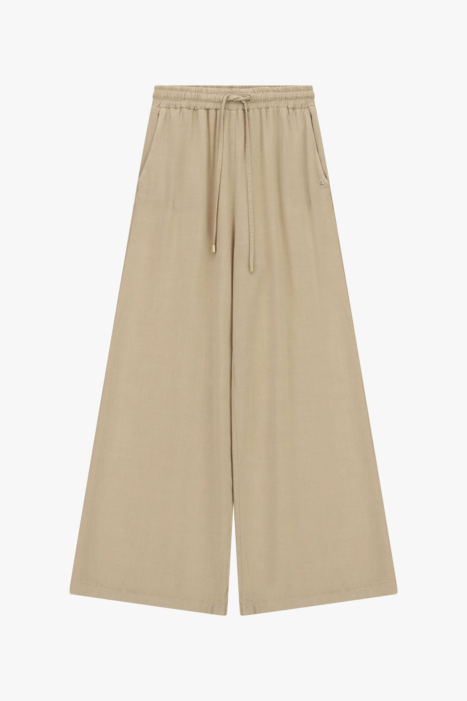 Pantaloni Palazzo In Misto Lino Con Coulisse Please