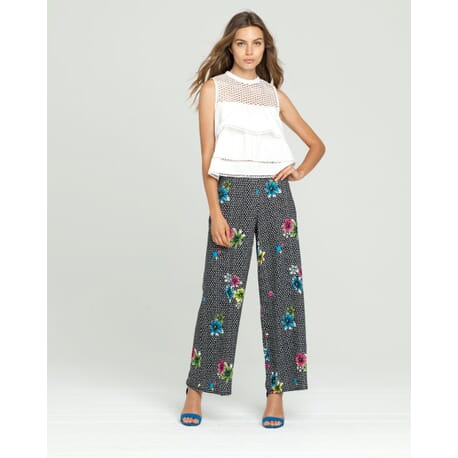 Pants With Floral Design Fracomina
